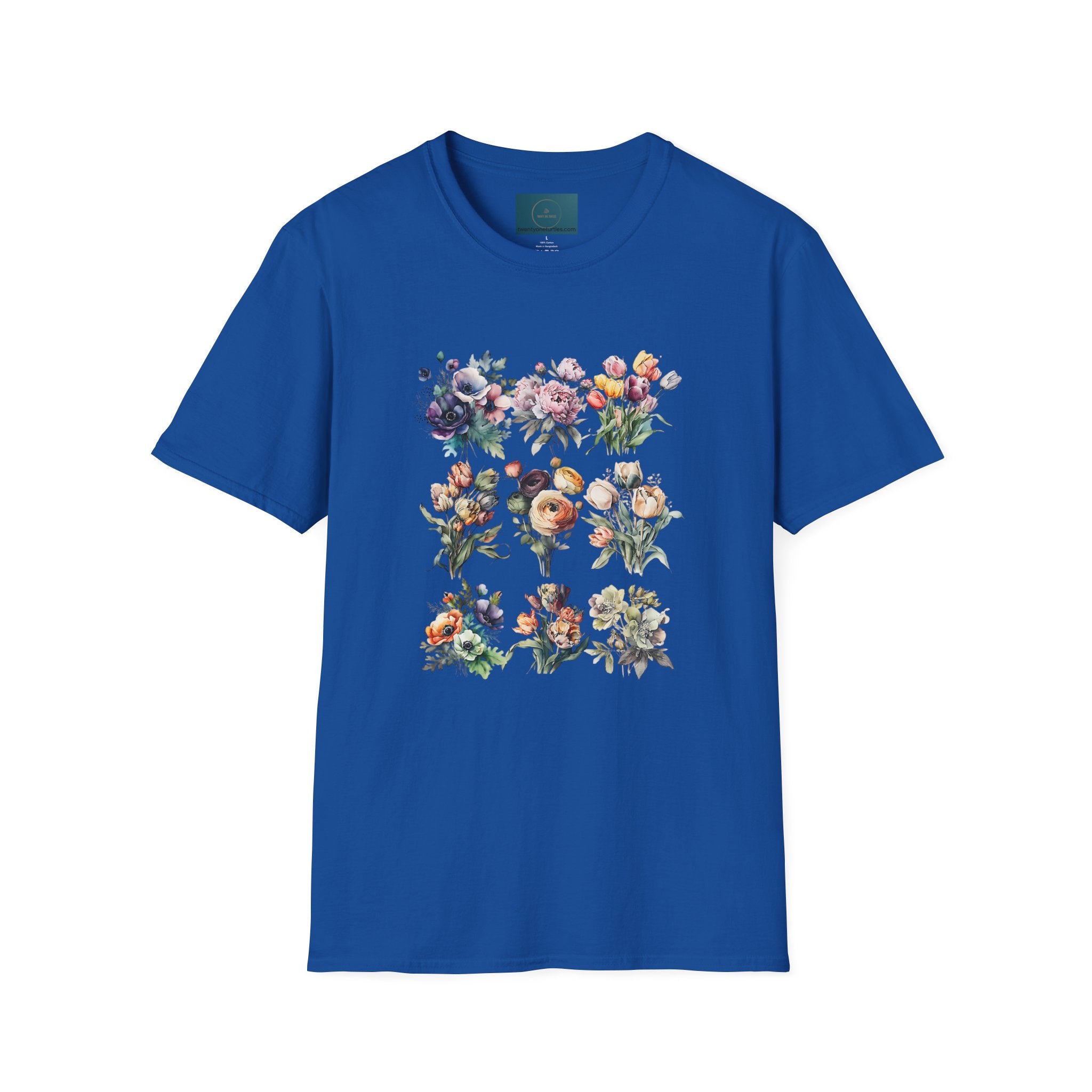 Floral Garden Unisex T-Shirt - Softstyle Casual Tee, Summer Wardrobe & Gift for Her