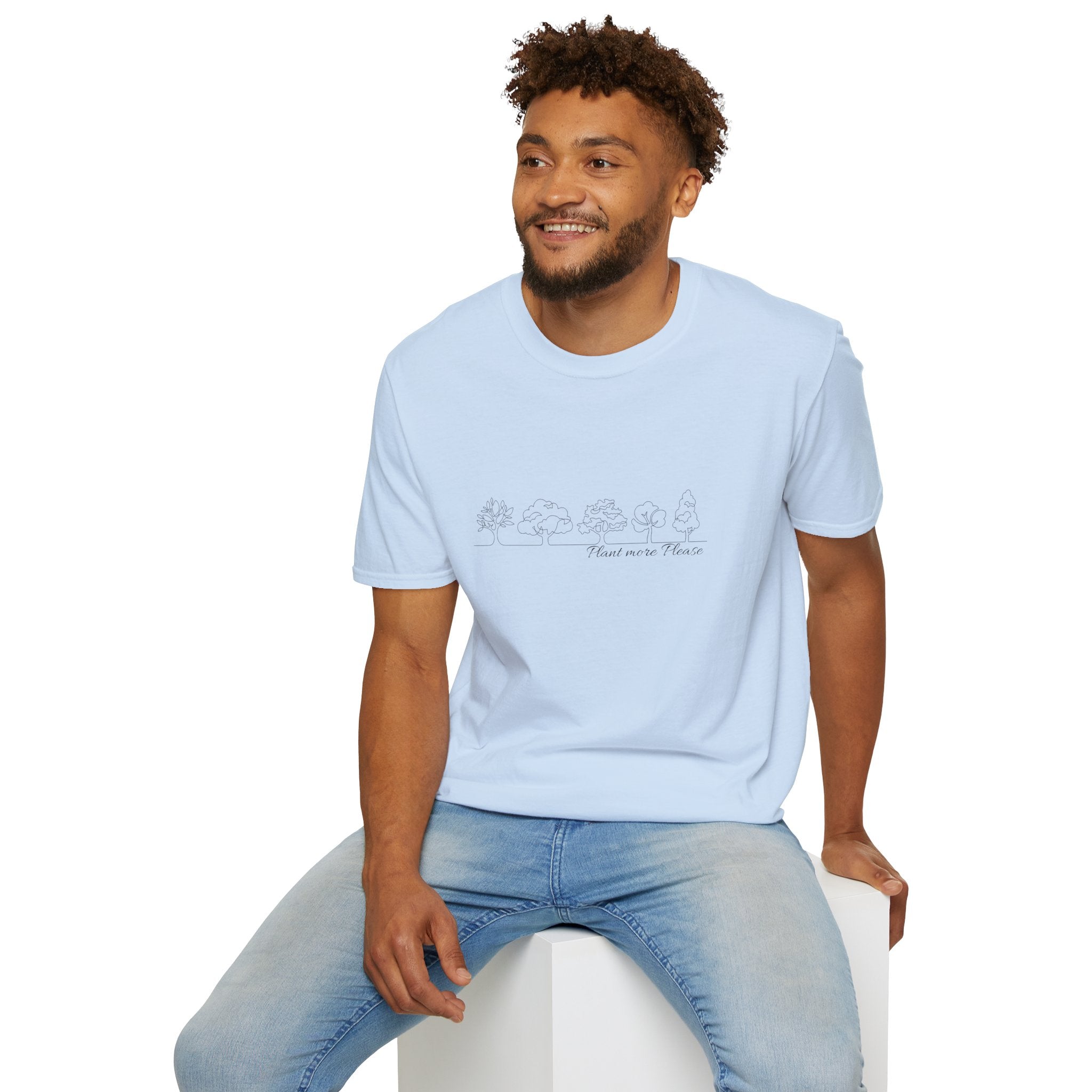 Plant More Trees T-Shirt – Cute Unisex Nature Tee, line drawing print