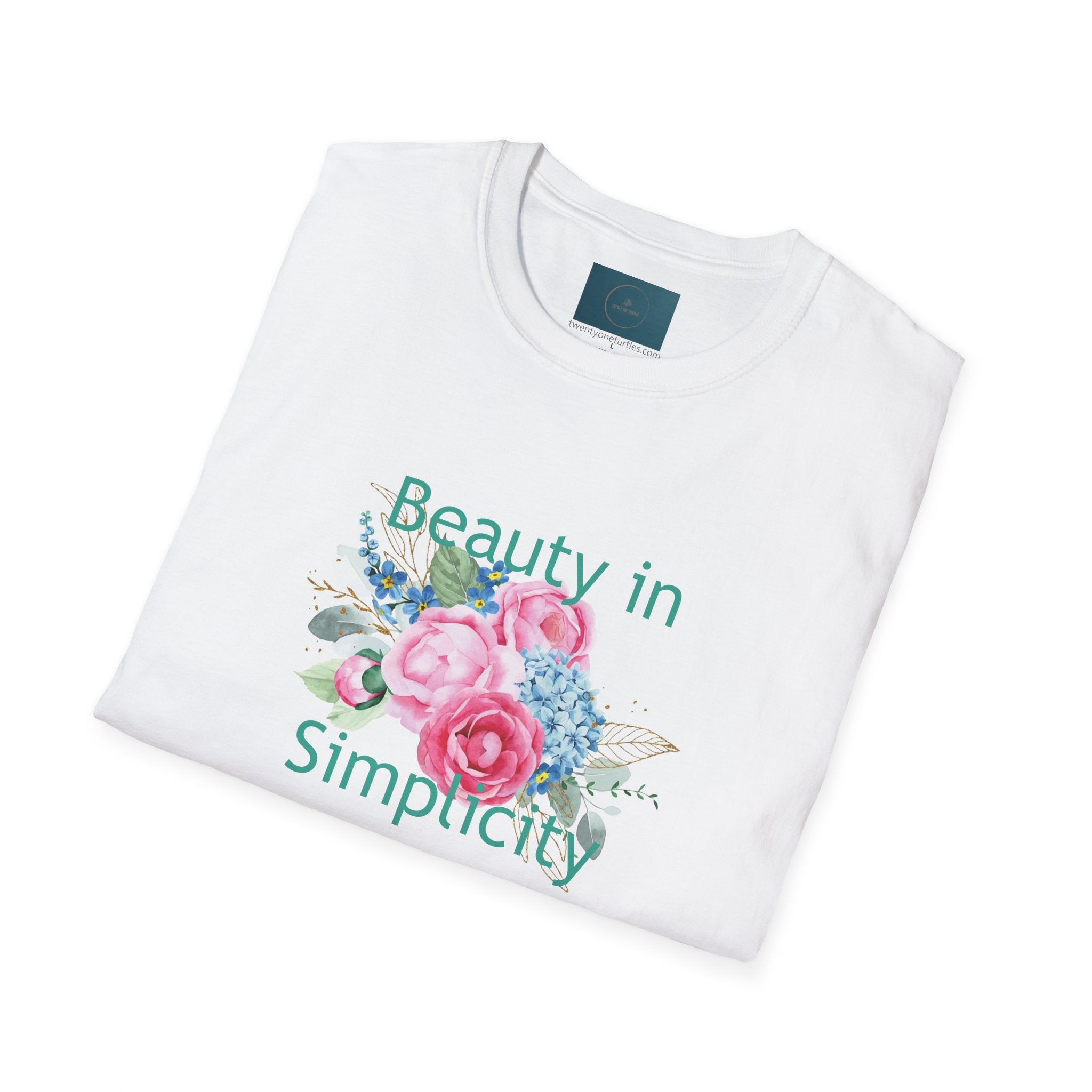 "Unisex Floral T-Shirt – 'Beauty in Simplicity' Eco-Friendly Summer Tee"