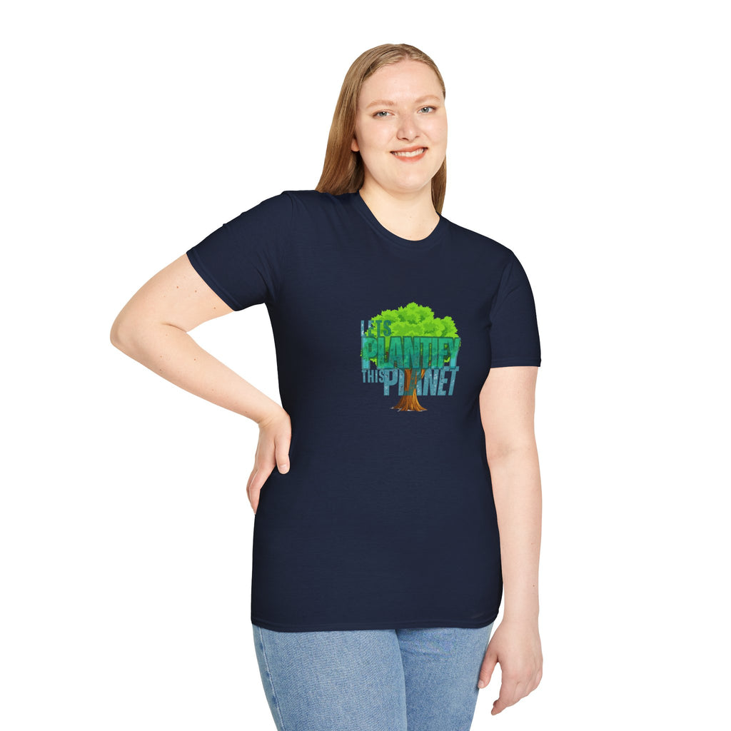 "Let's Plantify This Planet" Tree T-Shirt 🌳 | Unisex Cotton Tee for Nature & Garden Lovers