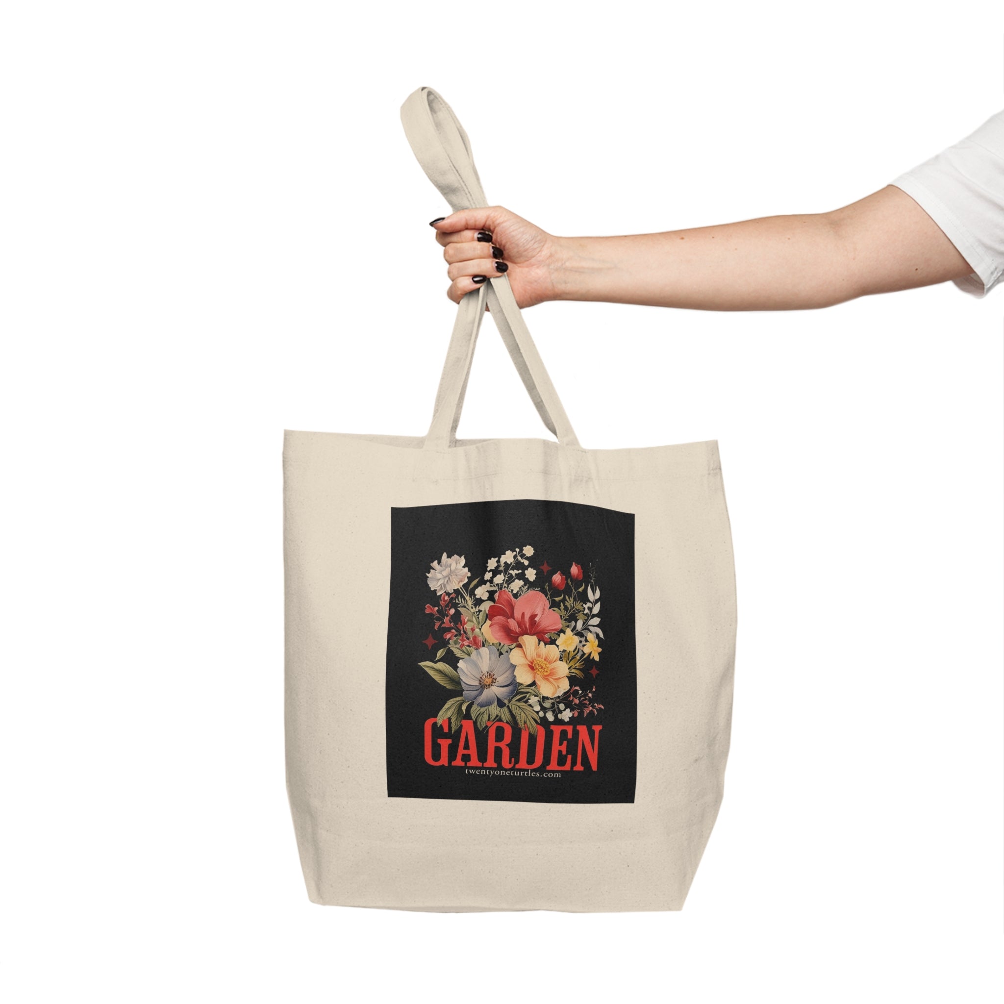 Floral Canvas Tote Bag – Eco-Friendly & Reusable Grocery Tote