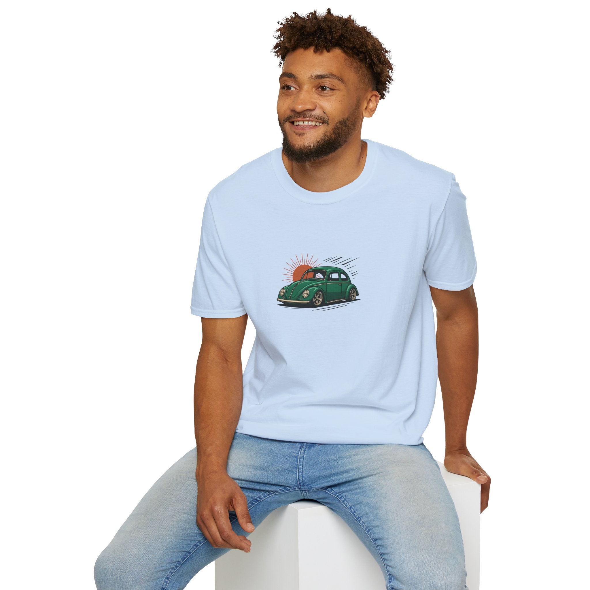 Cal-Look VW Beetle Sunset T-Shirt – Retro Unisex Summer Tee