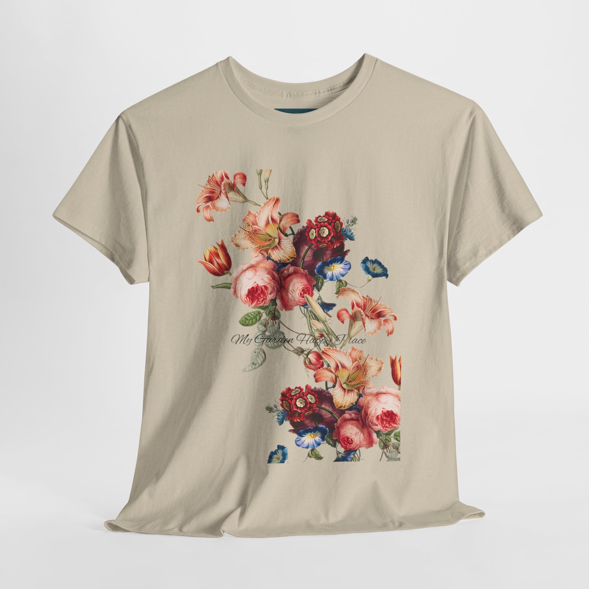 Floral 'Garden Happy Place' Unisex T-Shirt – Cute Vintage Graphic Tee