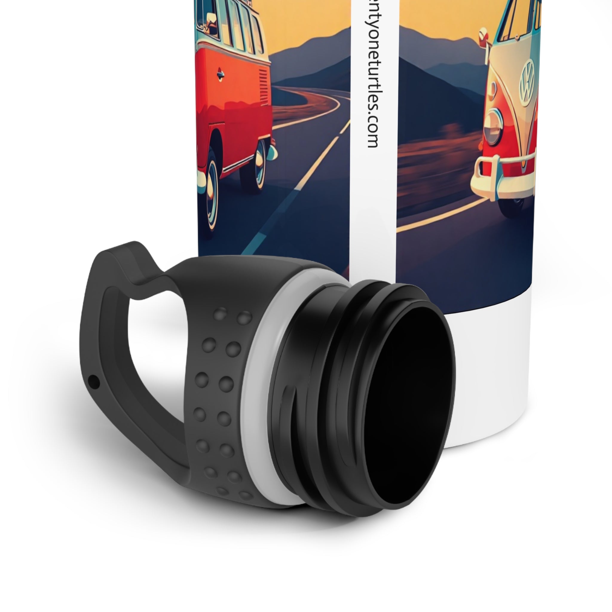 20oz Stainless Steel Water Bottle – VW Bus Print, Road Trip Ready