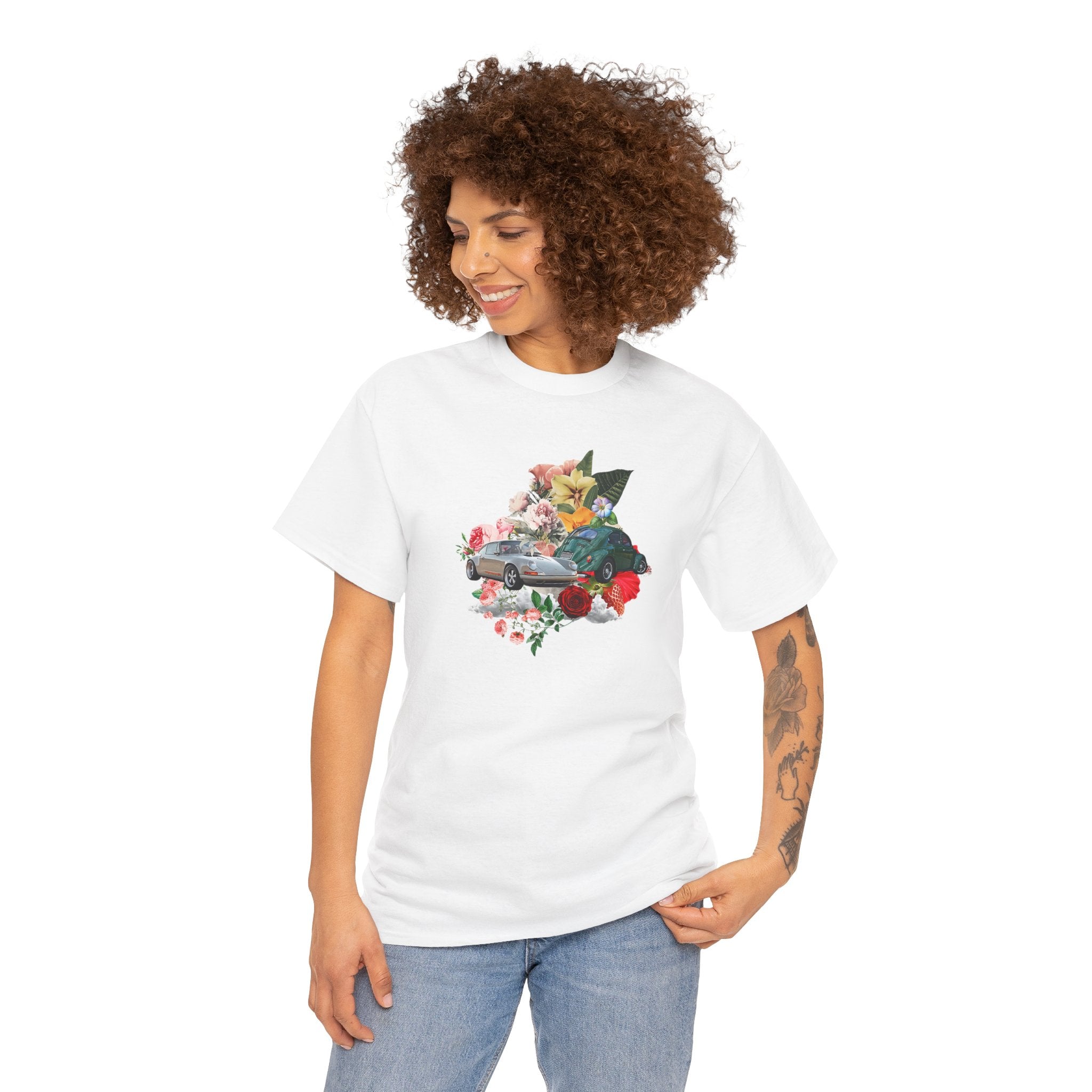 Floral Classic Car T-Shirt | Unisex Retro Graphic Tee