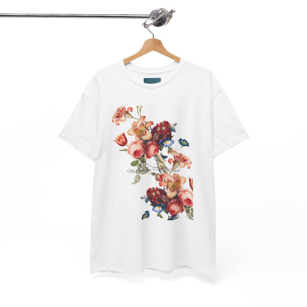 Floral 'Garden Happy Place' Unisex T-Shirt – Cute Vintage Graphic Tee
