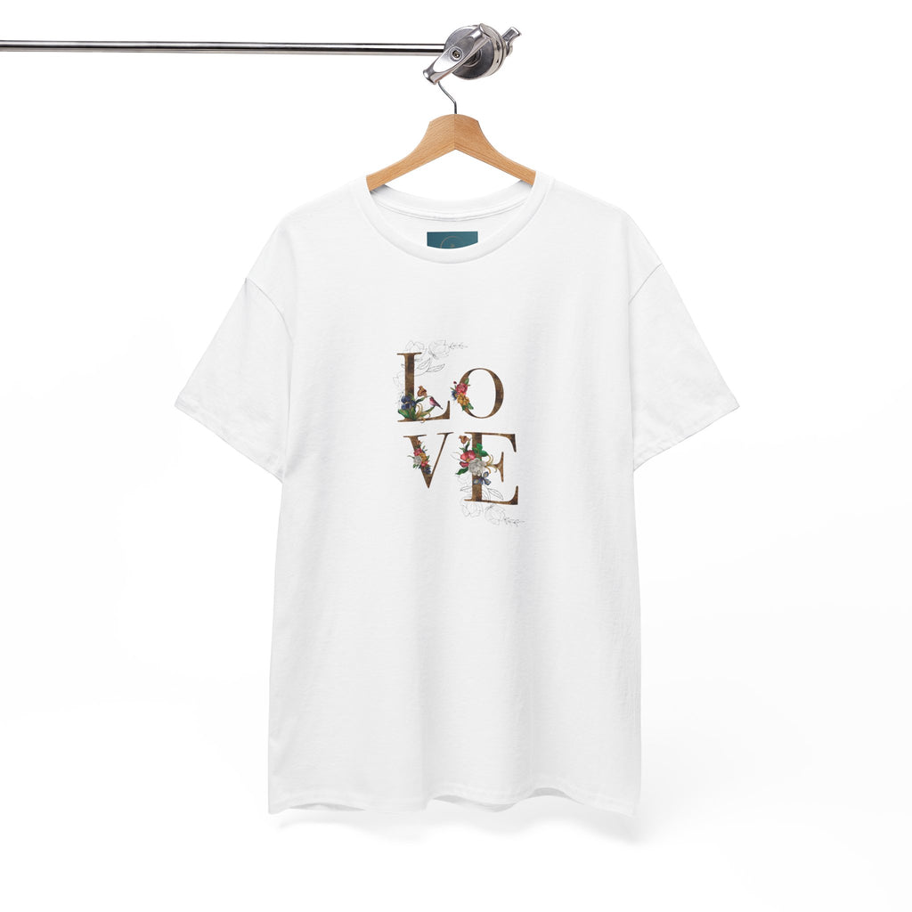 LOVE Floral Graphic Tee – Aesthetic Unisex T-Shirt, Soft Cotton Casual tee