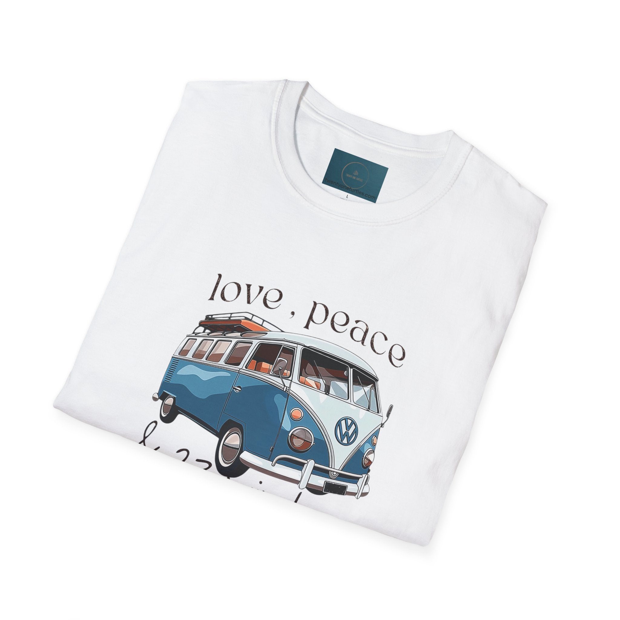 Love Peace & 23 Windows VW Bus T-Shirt | Vintage Boho Unisex Tee