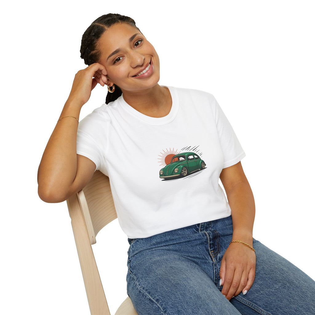 Cal-Look VW Beetle Sunset T-Shirt – Retro Unisex Summer Tee