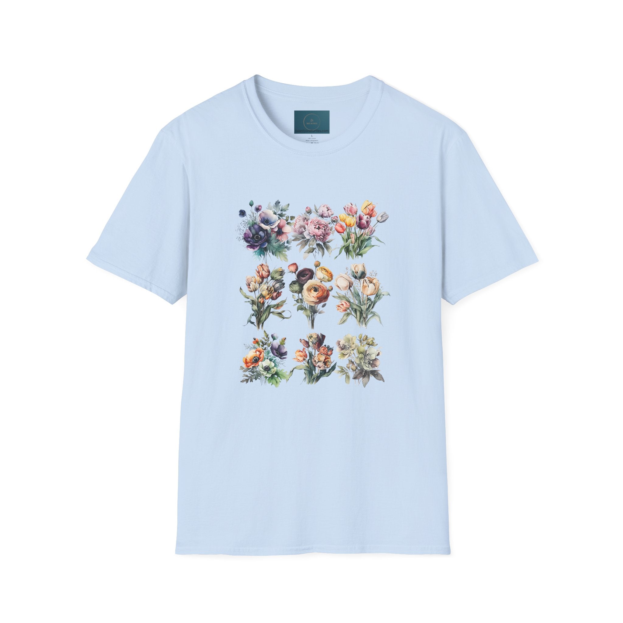 Floral Garden Unisex T-Shirt - Softstyle Casual Tee, Summer Wardrobe & Gift for Her