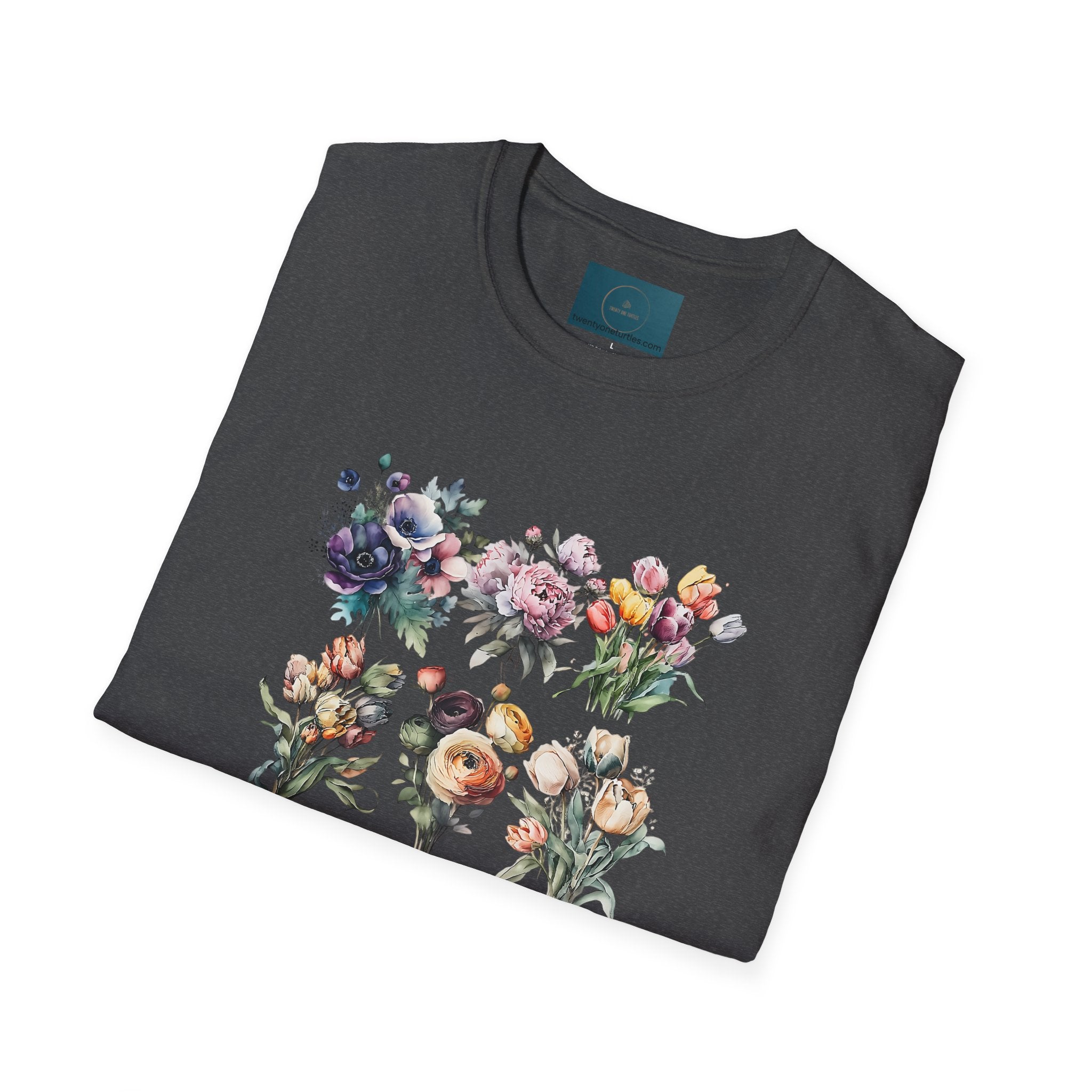 Floral Garden Unisex T-Shirt - Softstyle Casual Tee, Summer Wardrobe & Gift for Her