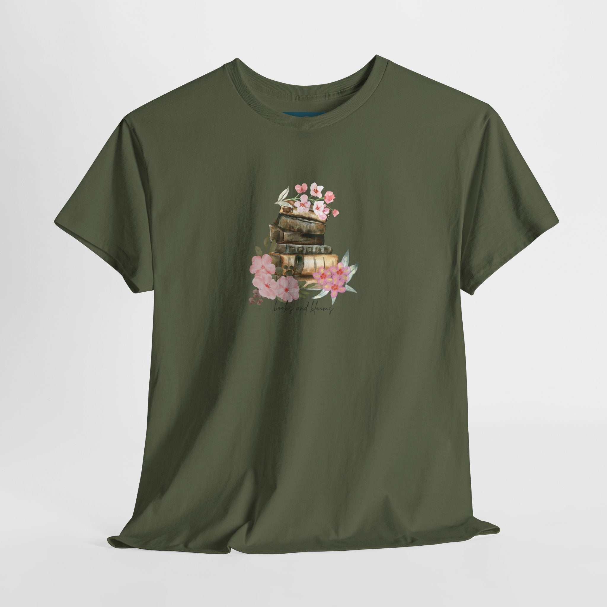 'Books and Blooms' T-shirt | Perfect Gift for Her | Tee for Book Lovers