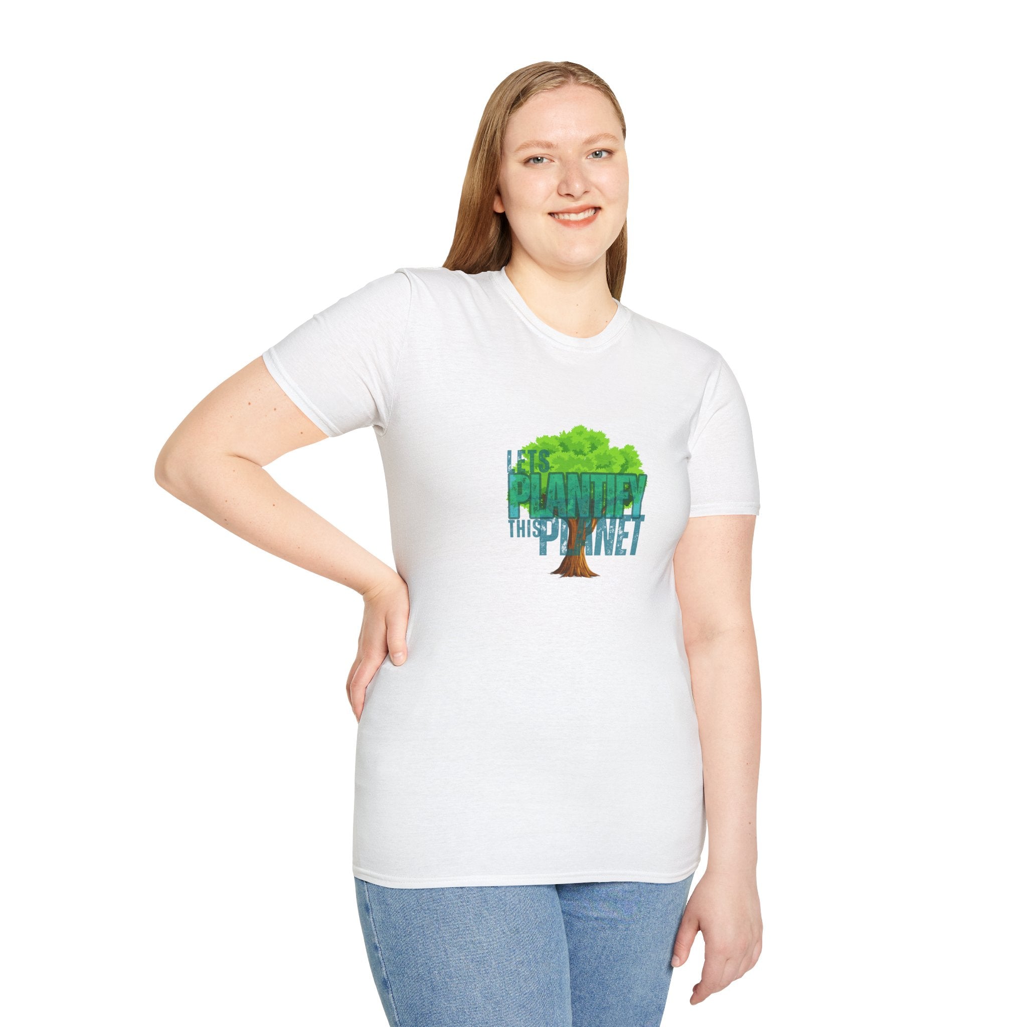 "Let's Plantify This Planet" Tree T-Shirt 🌳 | Unisex Cotton Tee for Nature & Garden Lovers