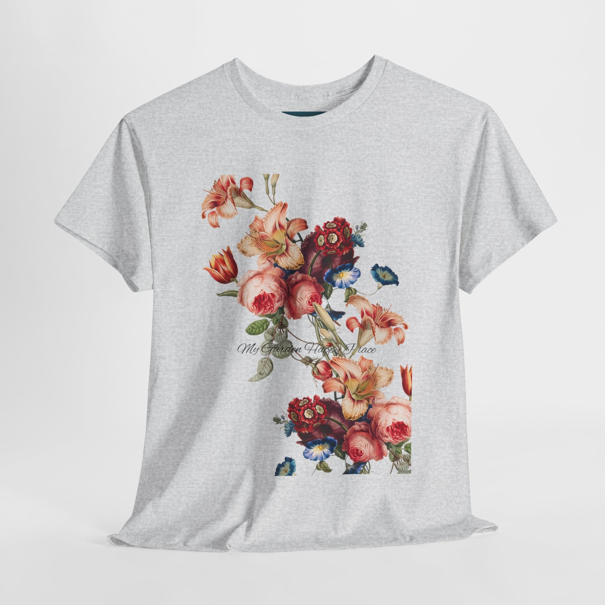 Floral 'Garden Happy Place' Unisex T-Shirt – Cute Vintage Graphic Tee