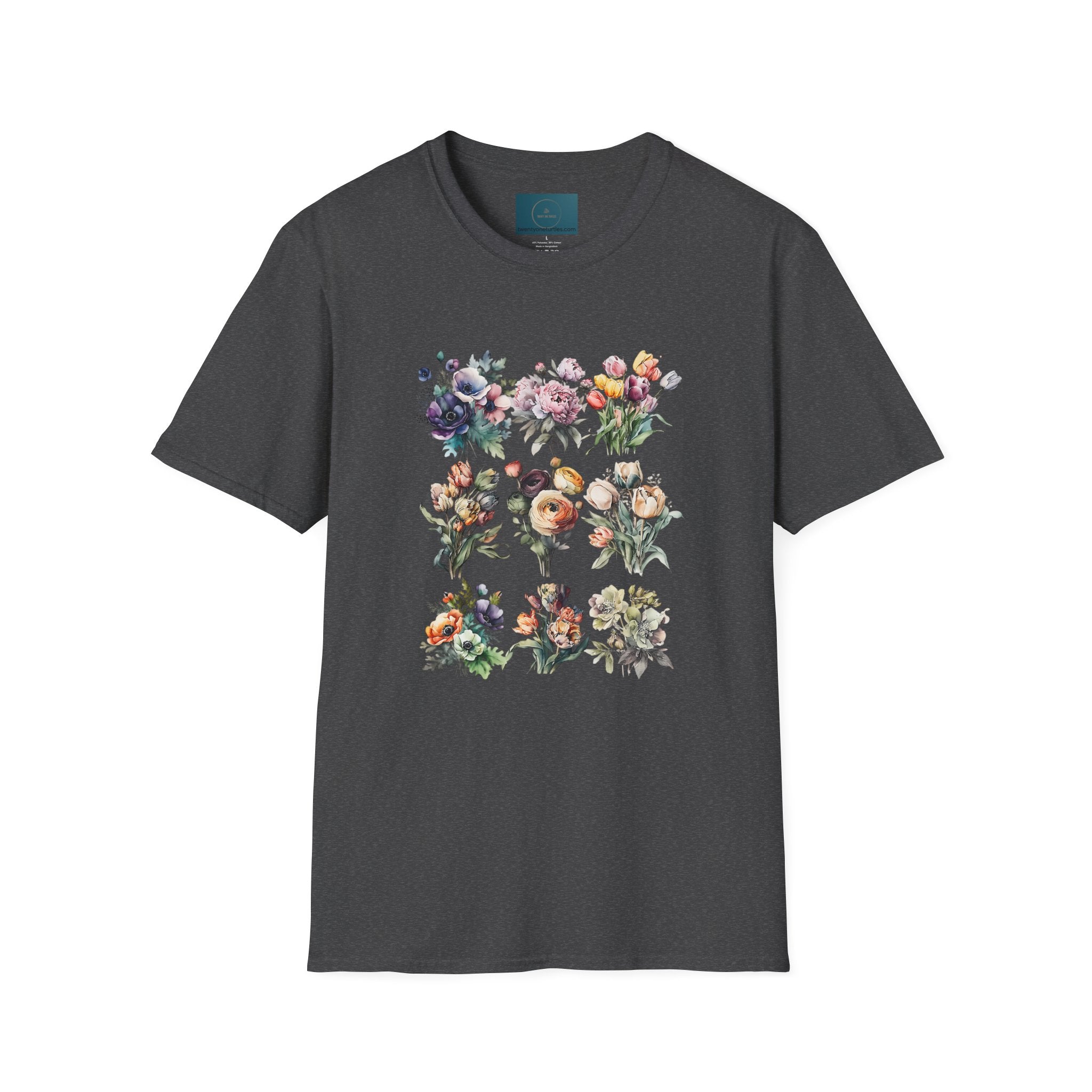 Floral Garden Unisex T-Shirt - Softstyle Casual Tee, Summer Wardrobe & Gift for Her