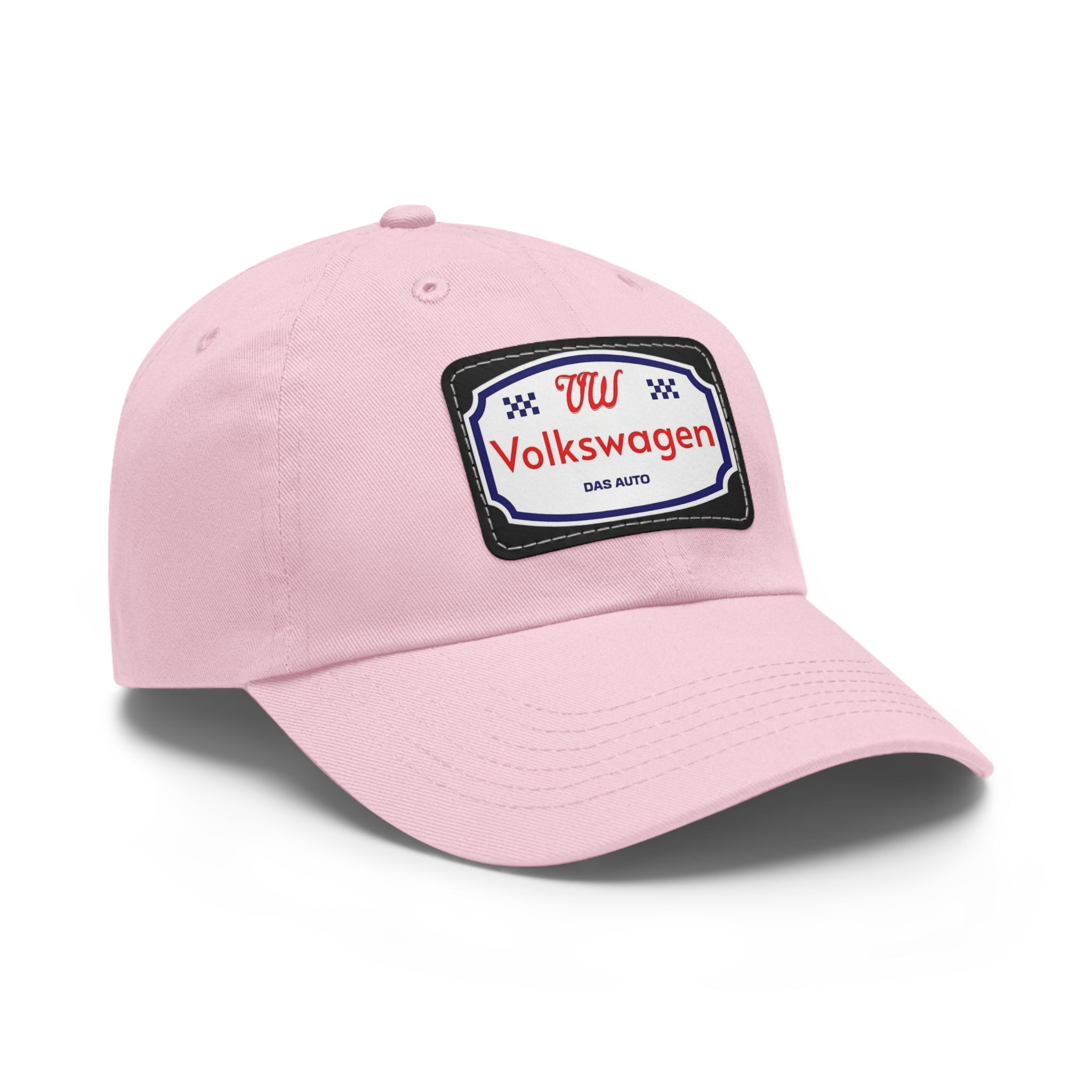 VW Logo Chino Twill Cap – Leather Patch Hat for Car Lovers