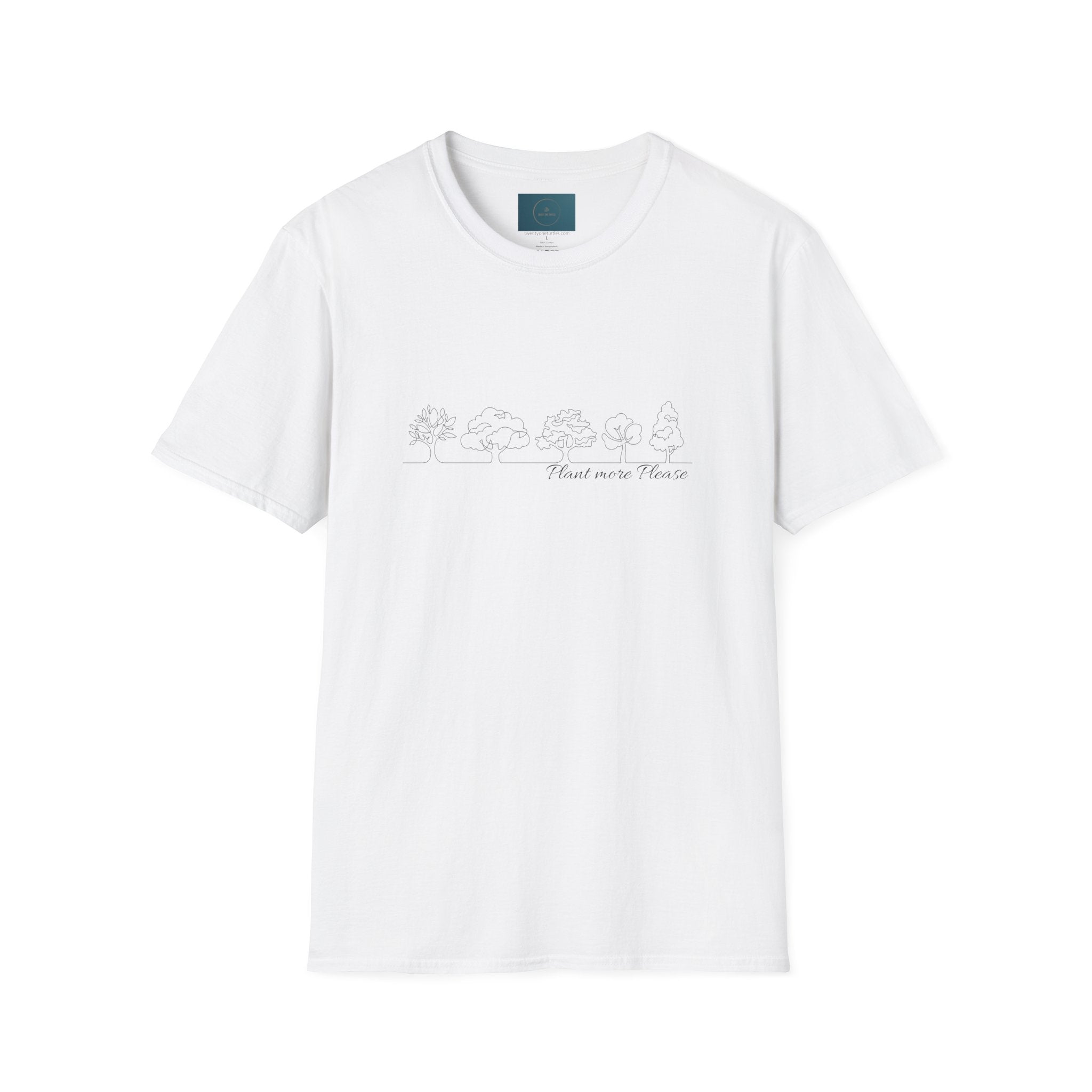Plant More Trees T-Shirt – Cute Unisex Nature Tee, line drawing print