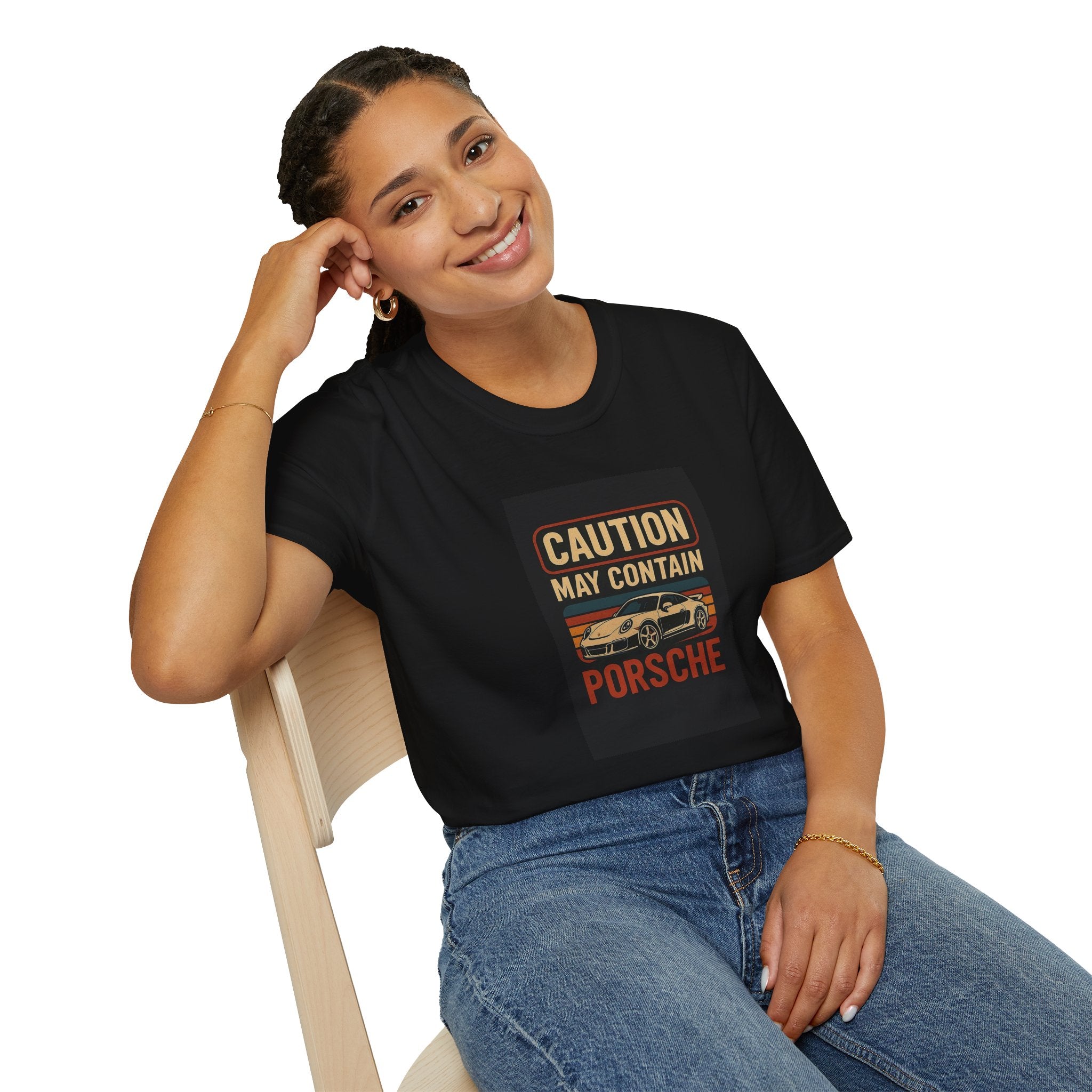 "May Caution Porsche" Unisex T-Shirt – Car Enthusiast Gift, Vintage Auto Tee