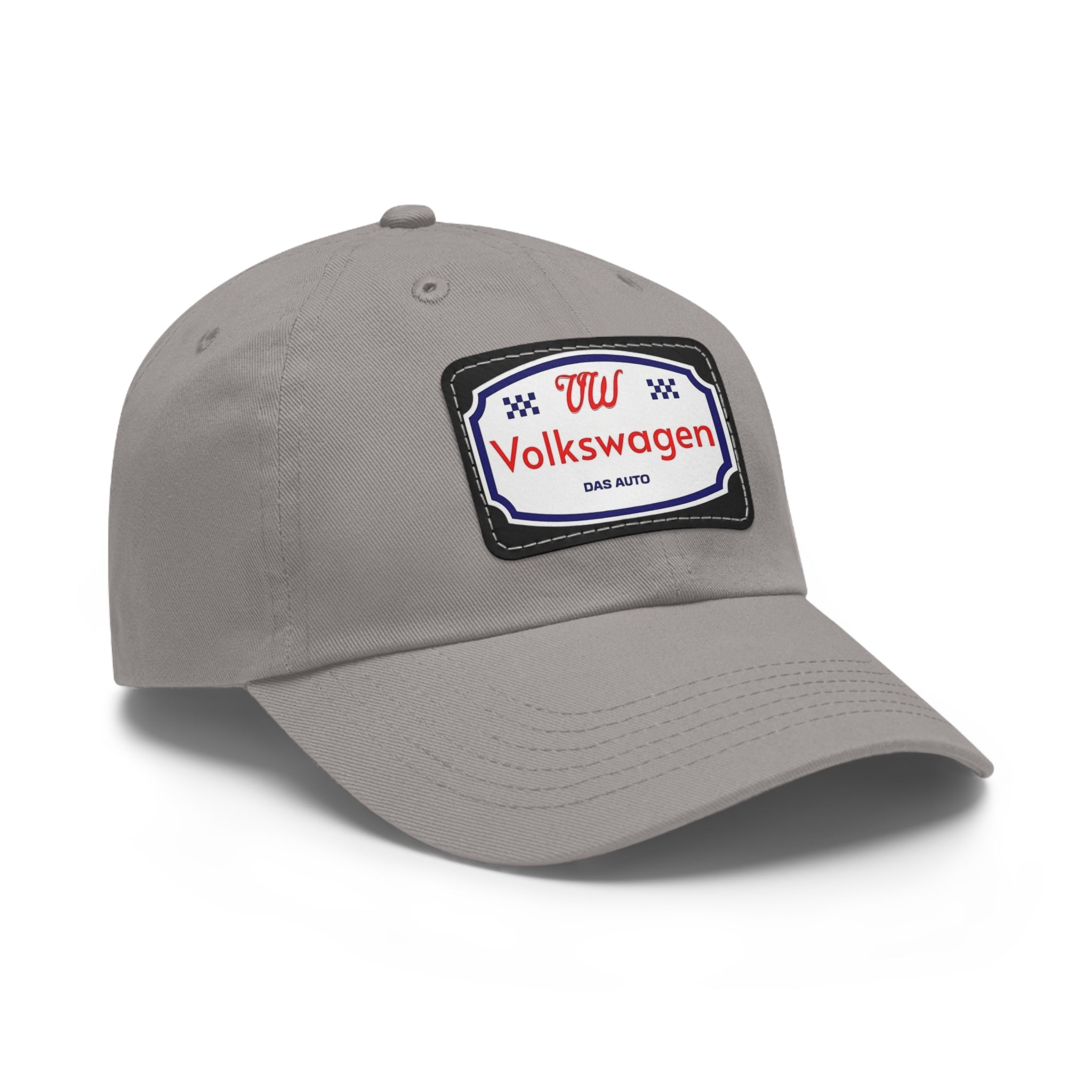VW Logo Chino Twill Cap – Leather Patch Hat for Car Lovers