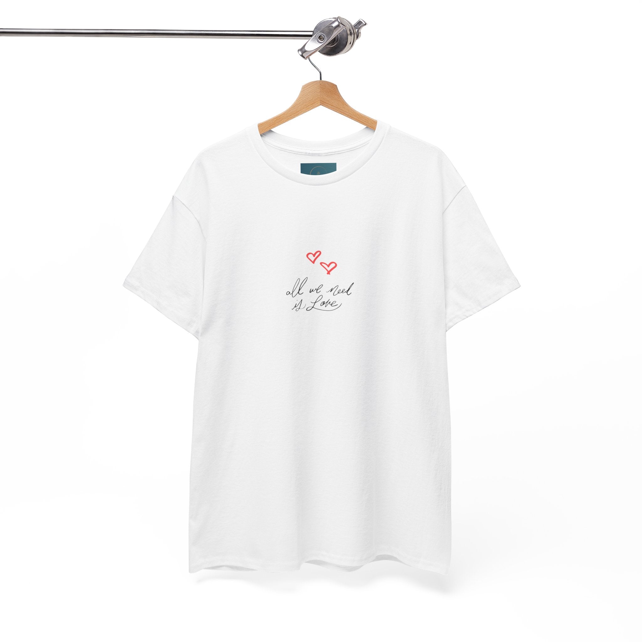 'All We Need Is Love' T-Shirt - Cute Heart Design. Peaceful & Meaningful Casual Tee