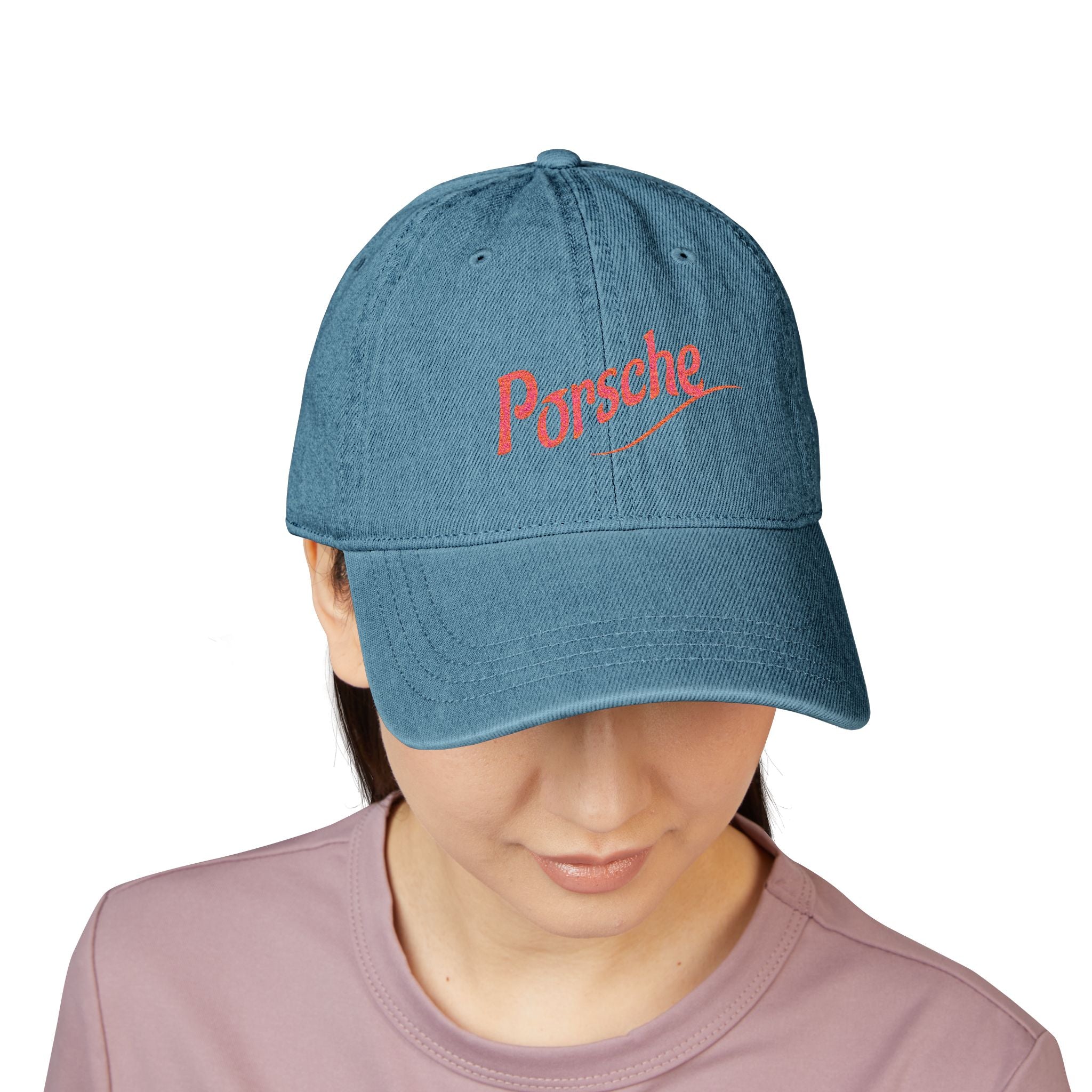Porsche Logo Denim Hat – Embroidered Classic Cap for Car Lovers