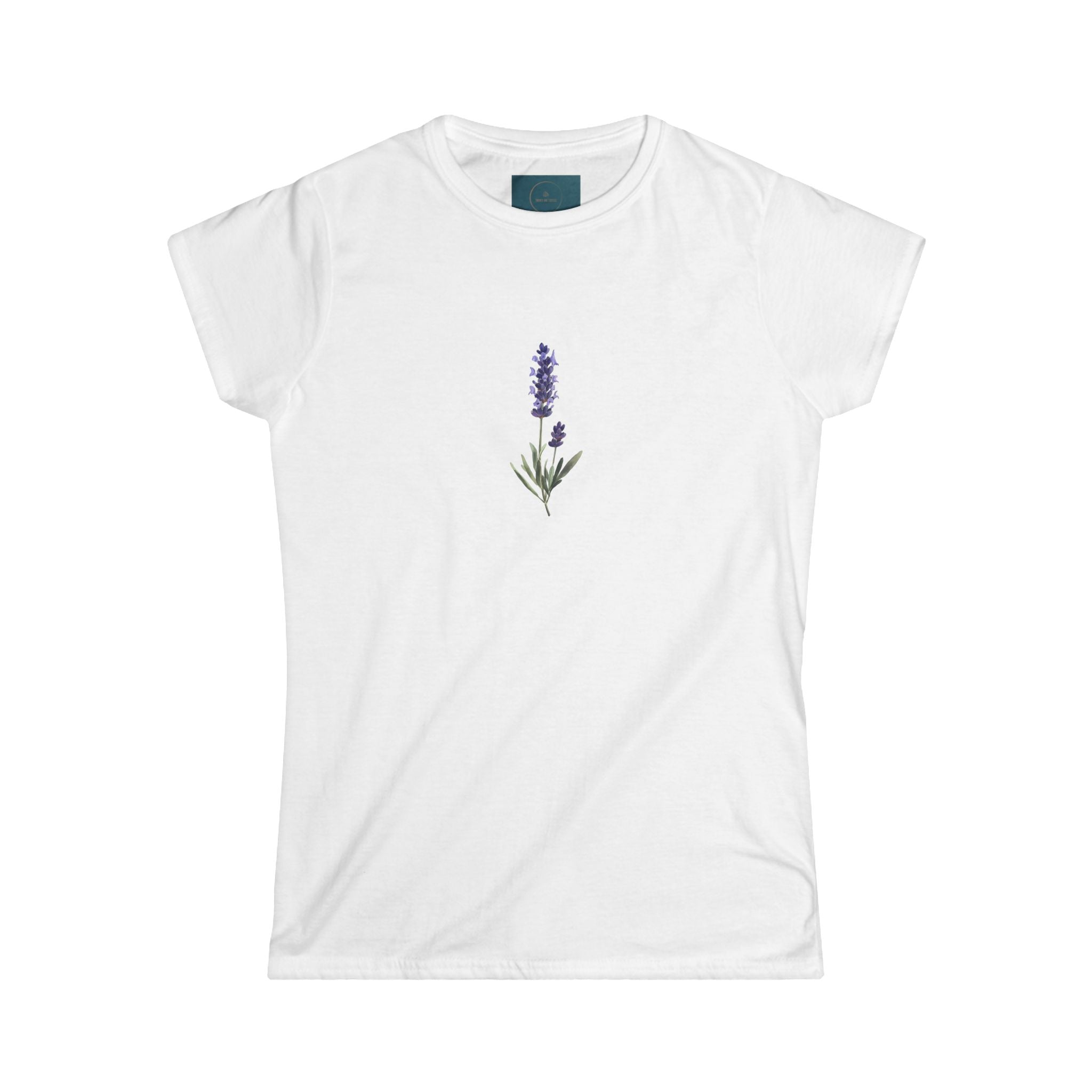Lavender Bloom Women’s Softstyle Tee – Botanical Graphic Floral T-Shirt