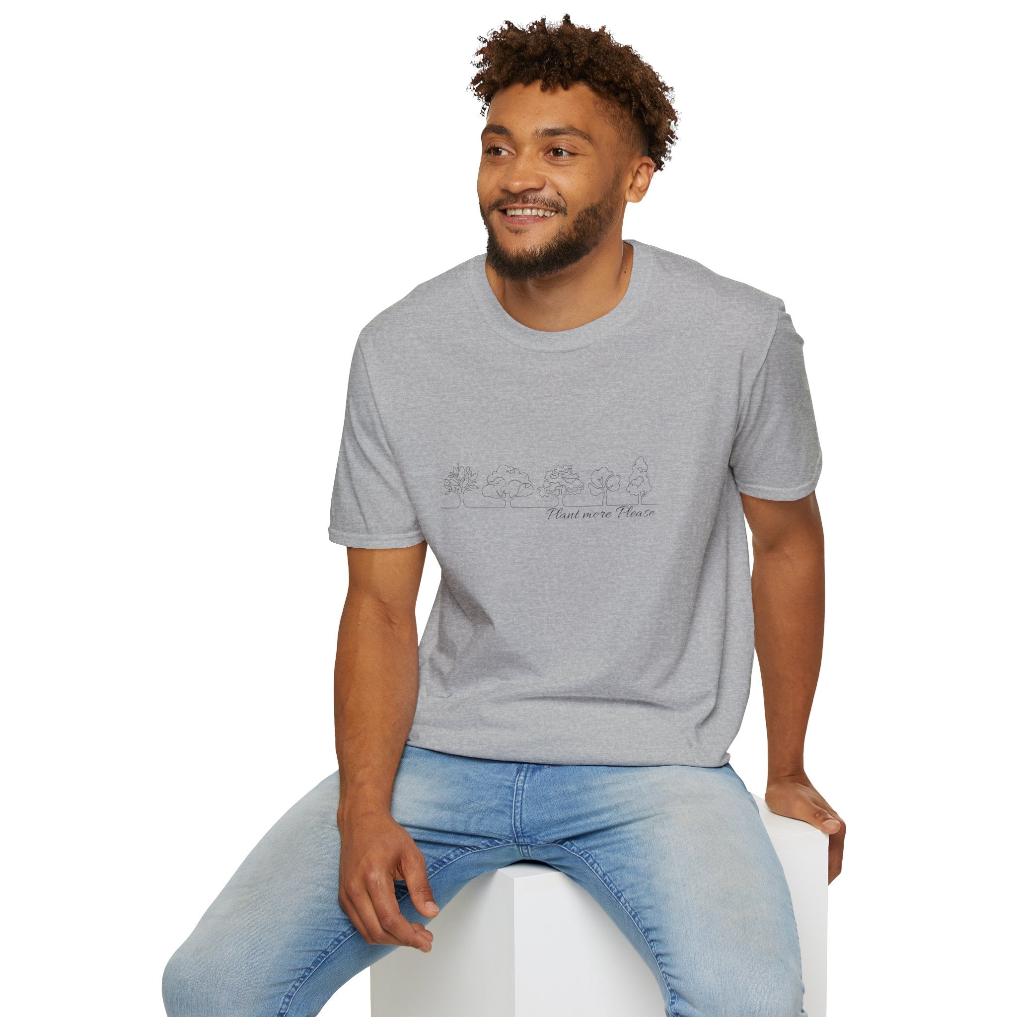 Plant More Trees T-Shirt – Cute Unisex Nature Tee, line drawing print