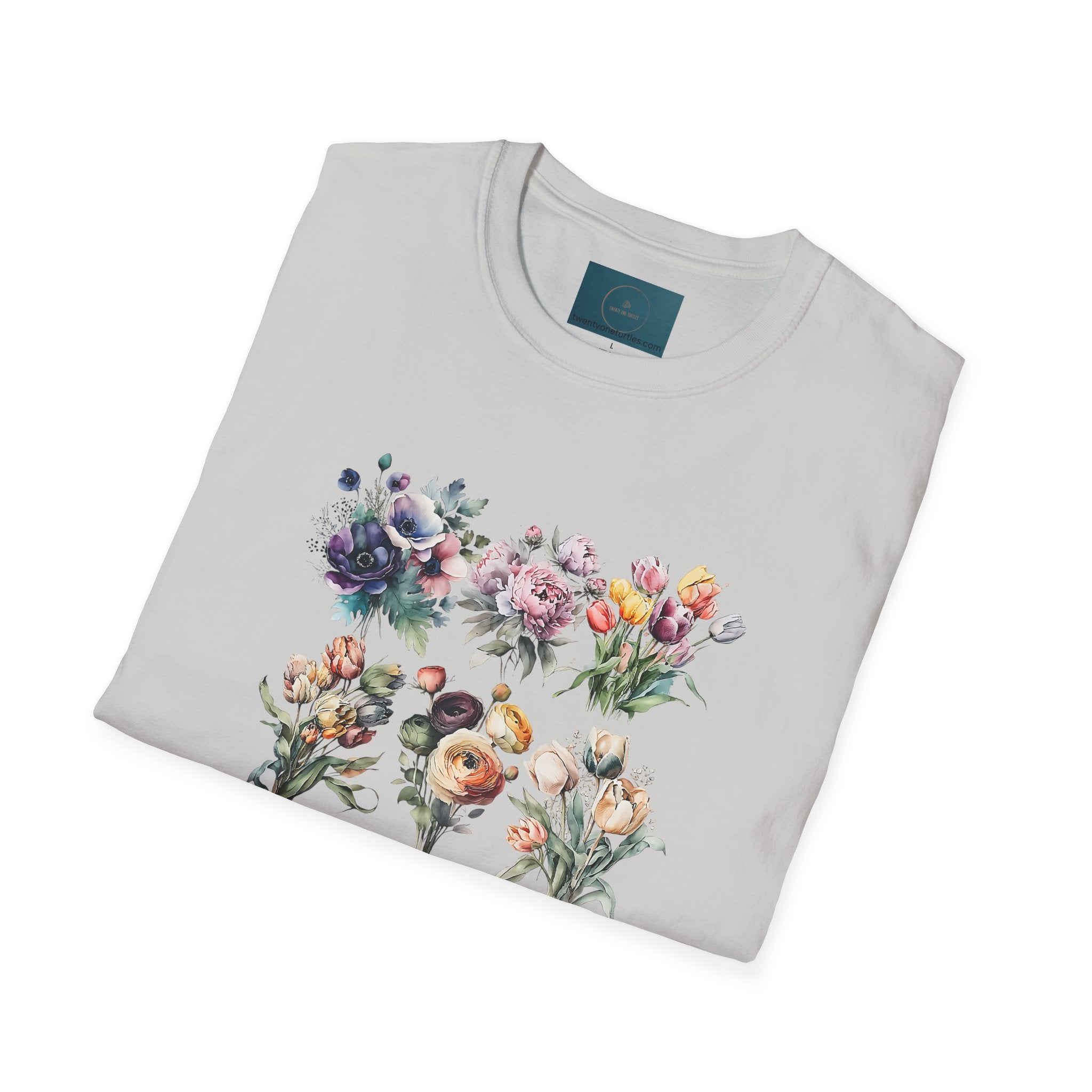 Floral Garden Unisex T-Shirt - Softstyle Casual Tee, Summer Wardrobe & Gift for Her