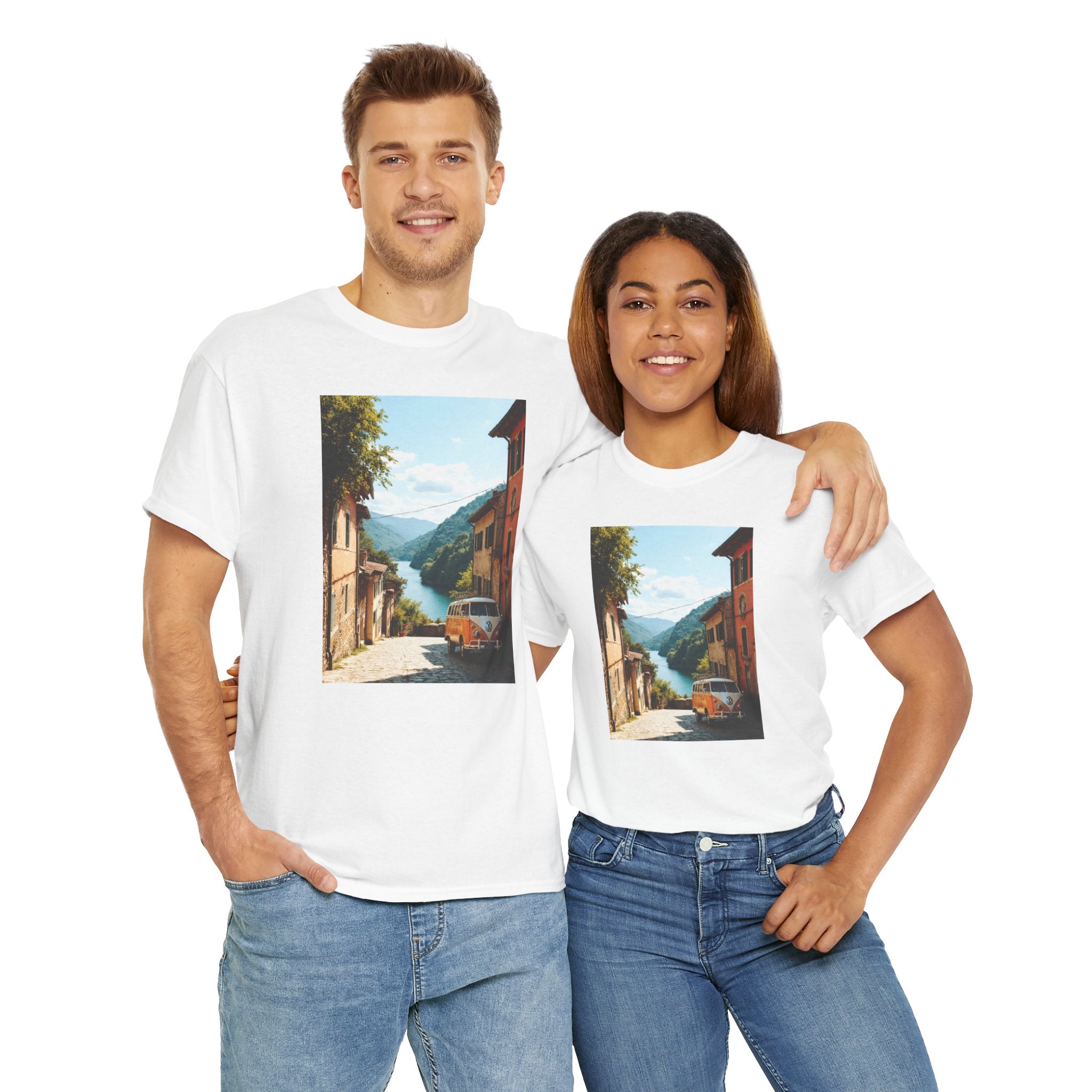 Retro VW Bus T‑Shirt – Unisex Cotton Photo Print Tee for VW Lovers