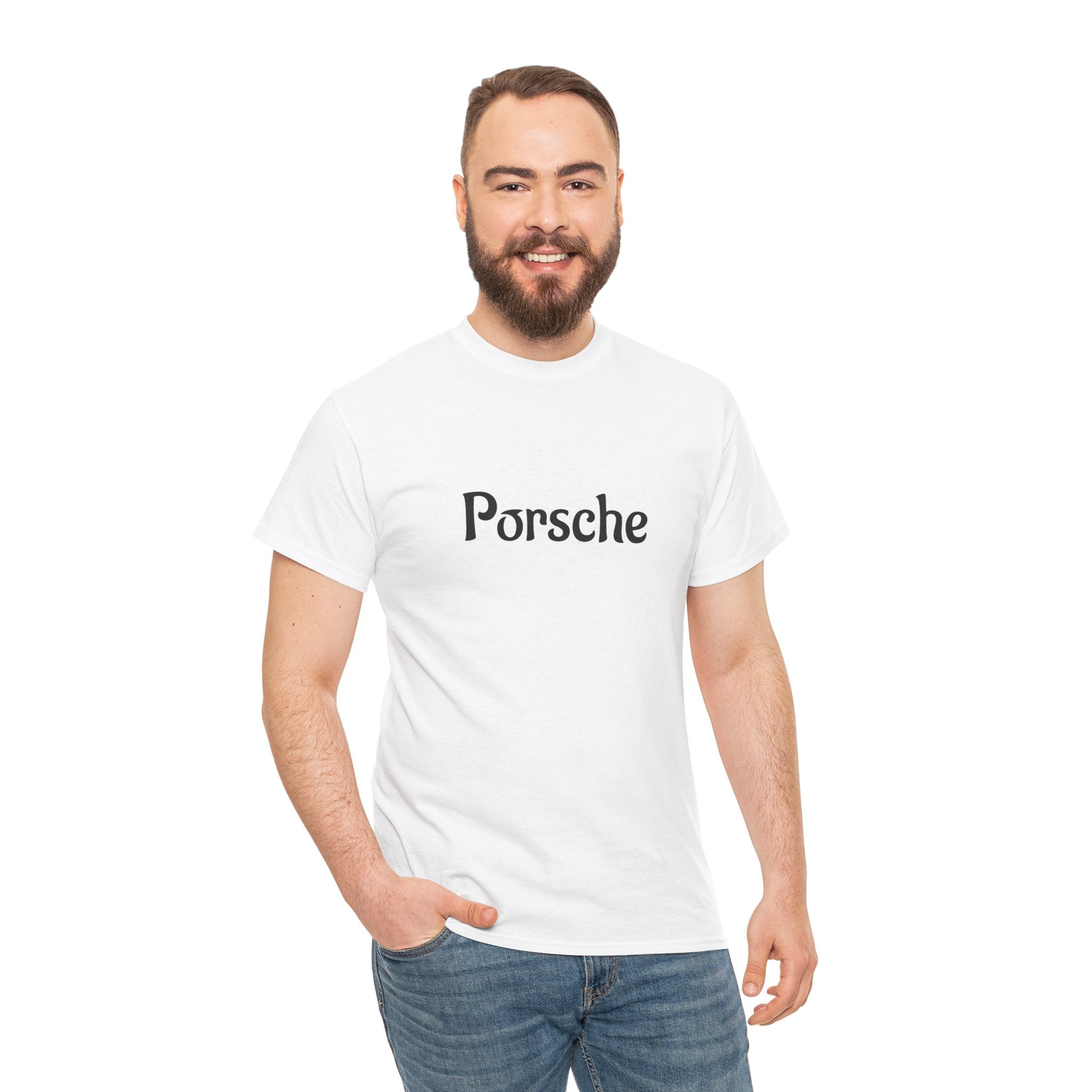 Unisex Porsche Script Tee – Casual Shirt for Car Enthusiasts