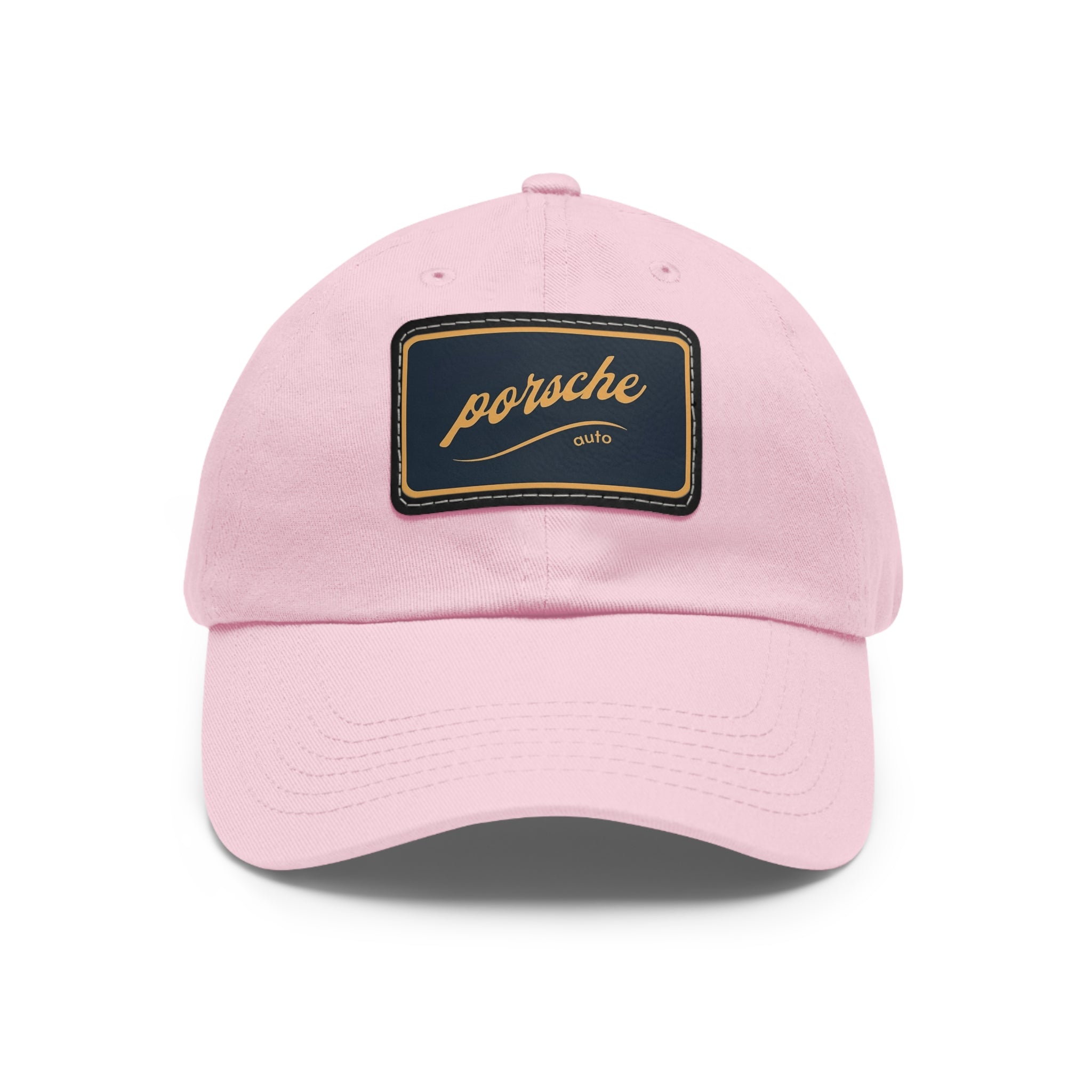 Porsche Logo Chino Twill Cap – Leather Patch Casual Hat for Car Lovers