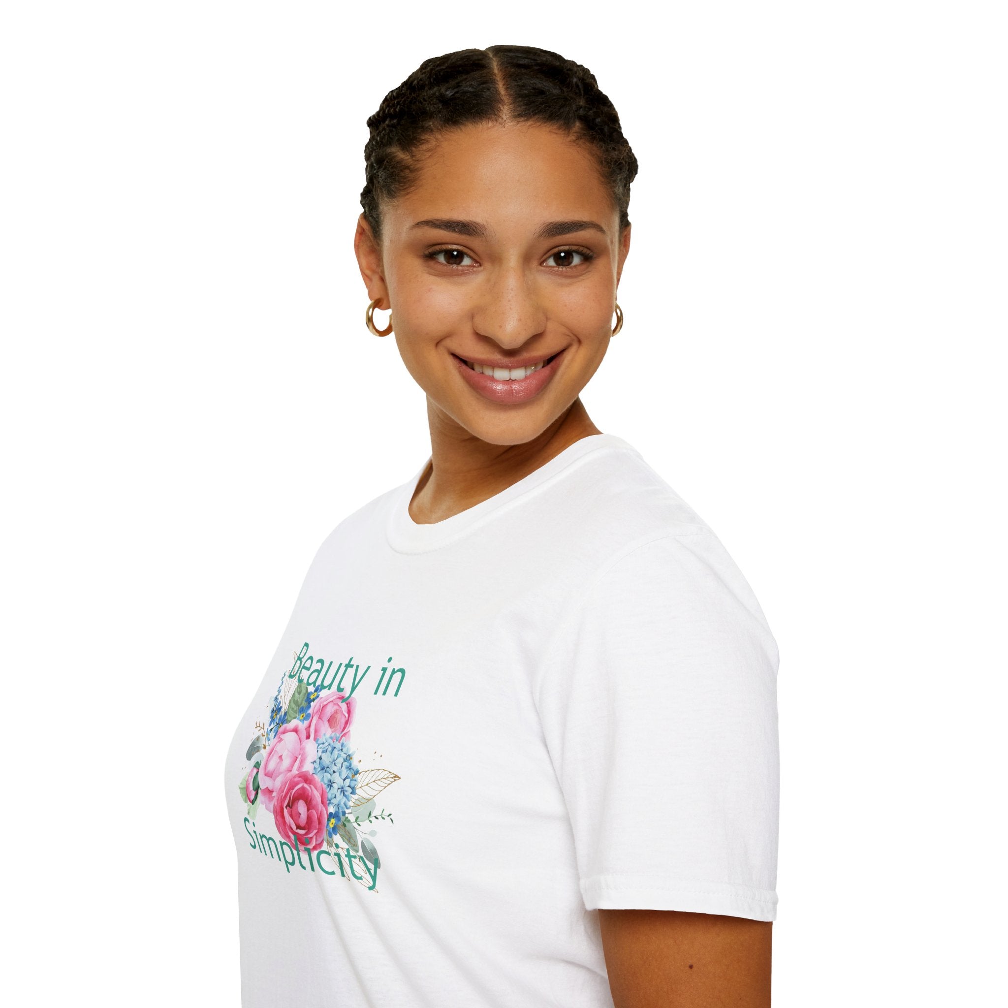 "Unisex Floral T-Shirt – 'Beauty in Simplicity' Eco-Friendly Summer Tee"