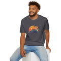 Vintage Sunset Beetle Tee – Unisex Retro Car Shirt, Summer Vibes Gift