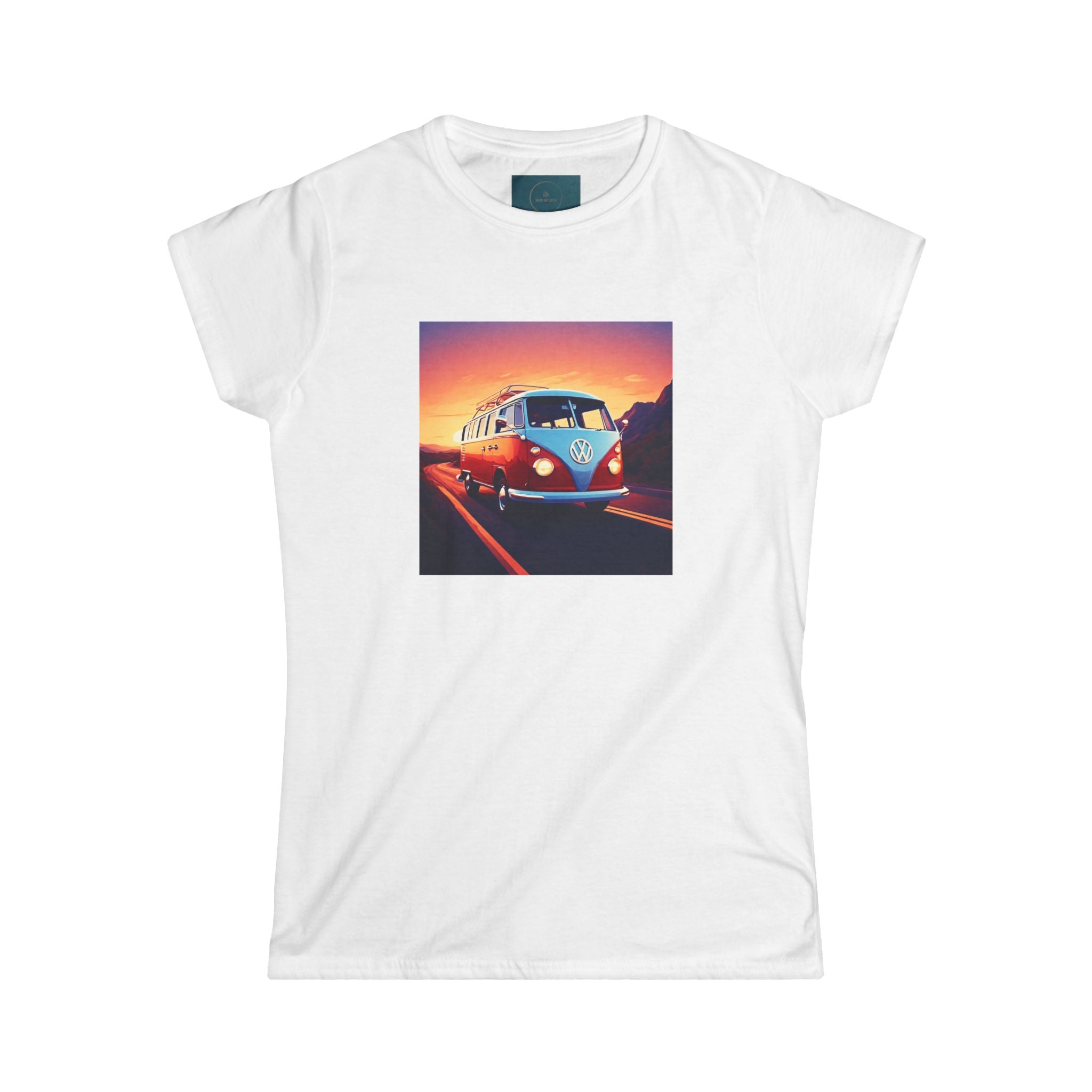 Retro VW Bus Women’s Soft-Style Tee – Bohemian Road Trip Top