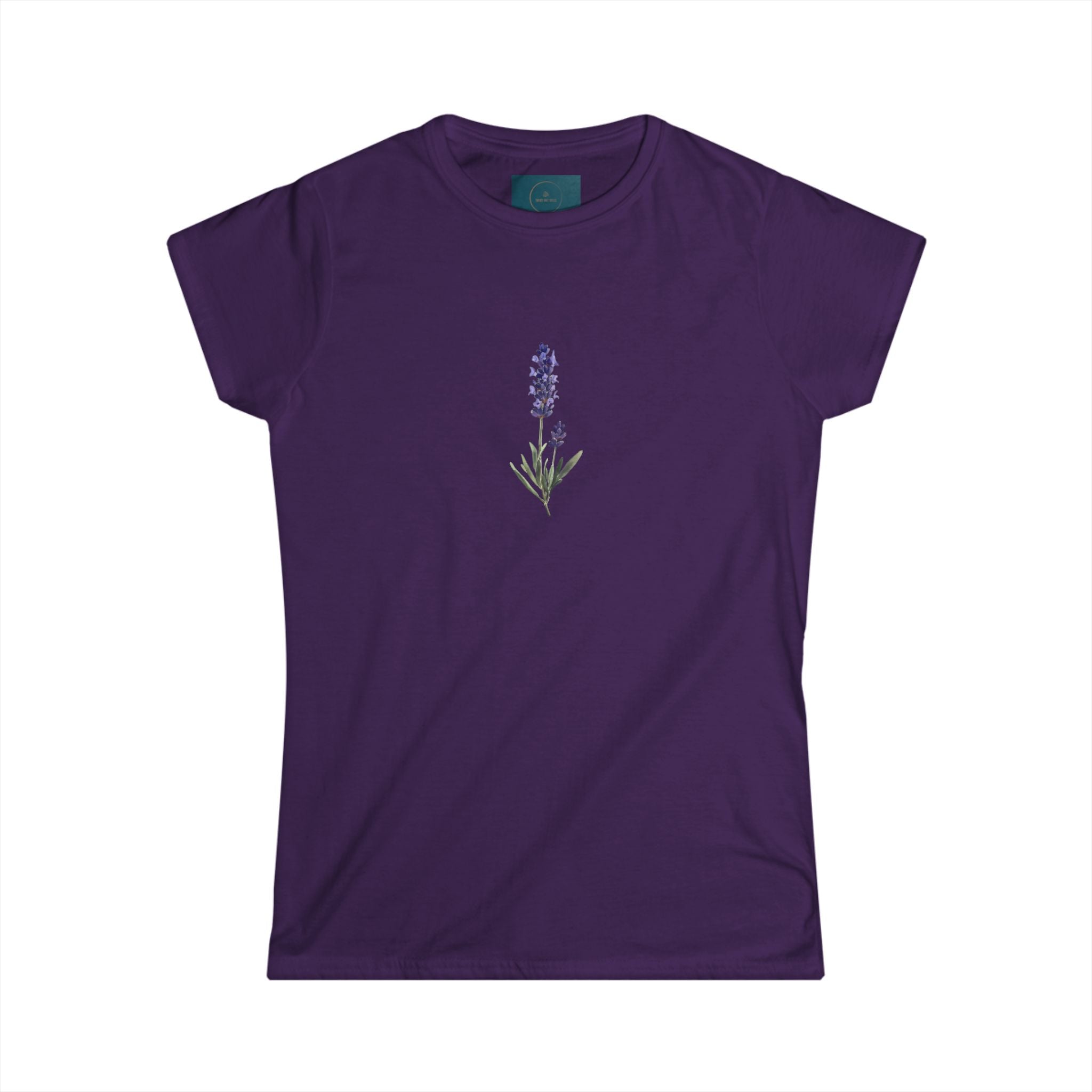 Lavender Bloom Women’s Softstyle Tee – Botanical Graphic Floral T-Shirt