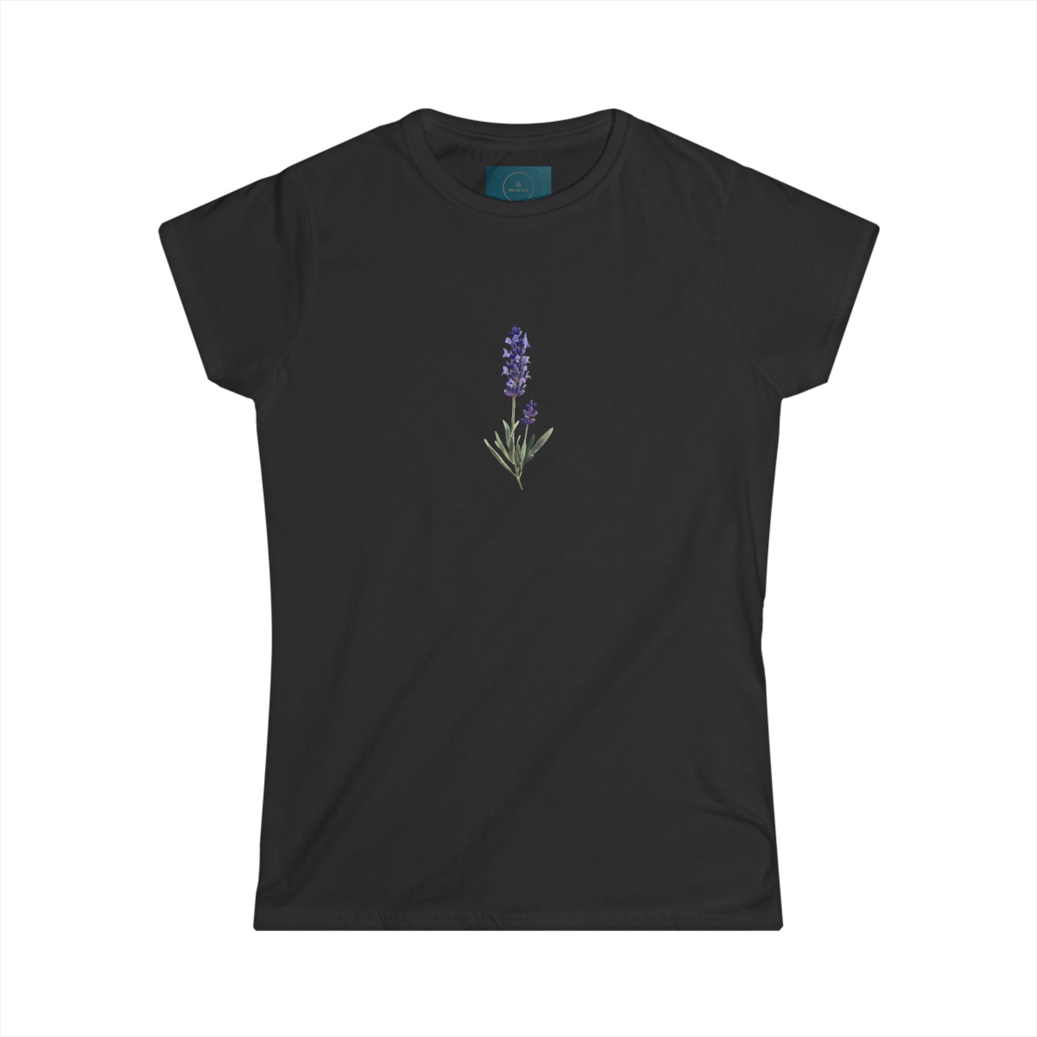 Lavender Bloom Women’s Softstyle Tee – Botanical Graphic Floral T-Shirt
