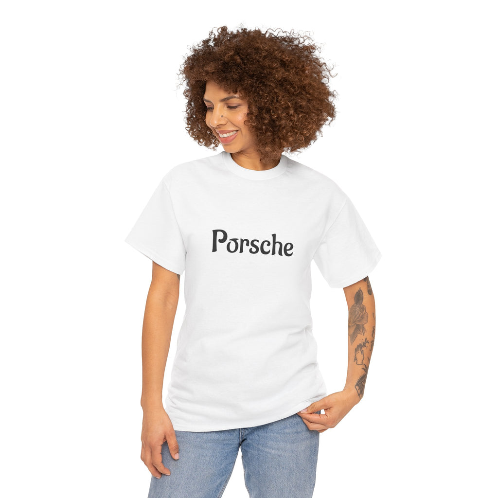Unisex Porsche Script Tee – Casual Shirt for Car Enthusiasts