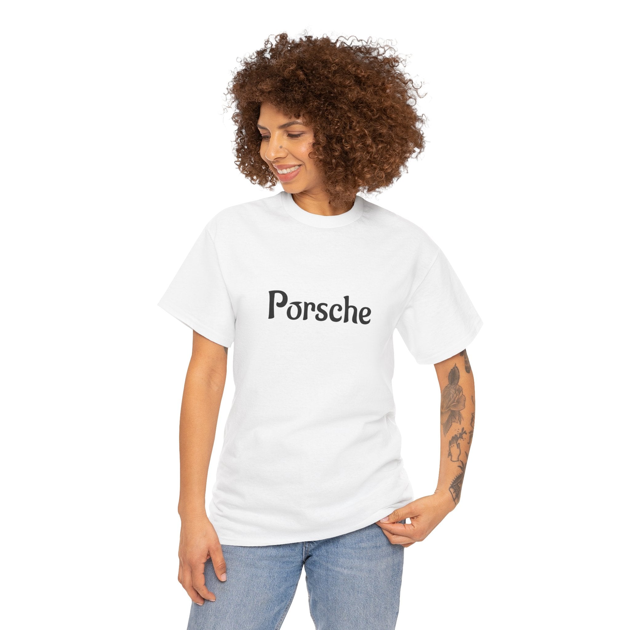 Unisex Porsche Script Tee – Casual Shirt for Car Enthusiasts
