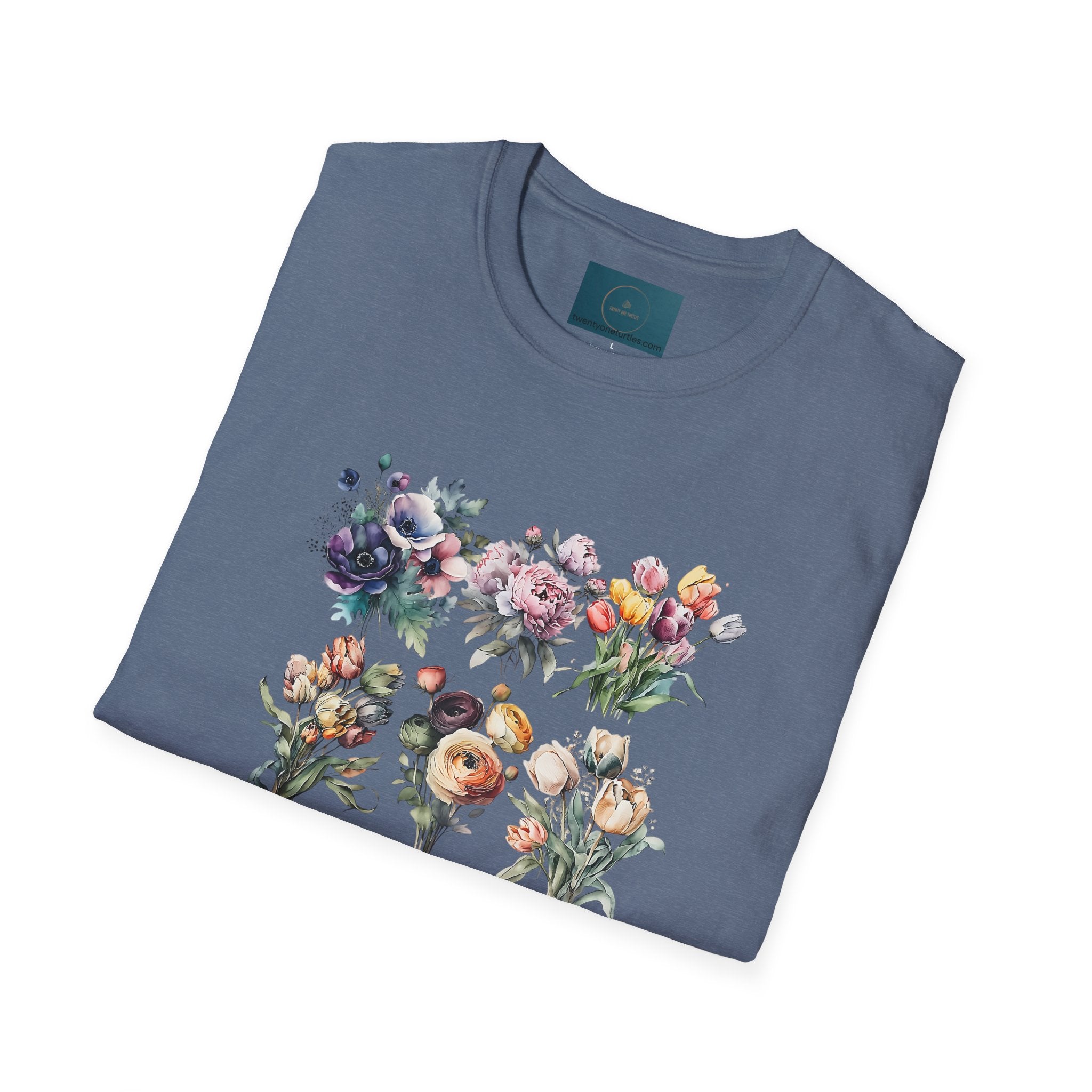 Floral Garden Unisex T-Shirt - Softstyle Casual Tee, Summer Wardrobe & Gift for Her