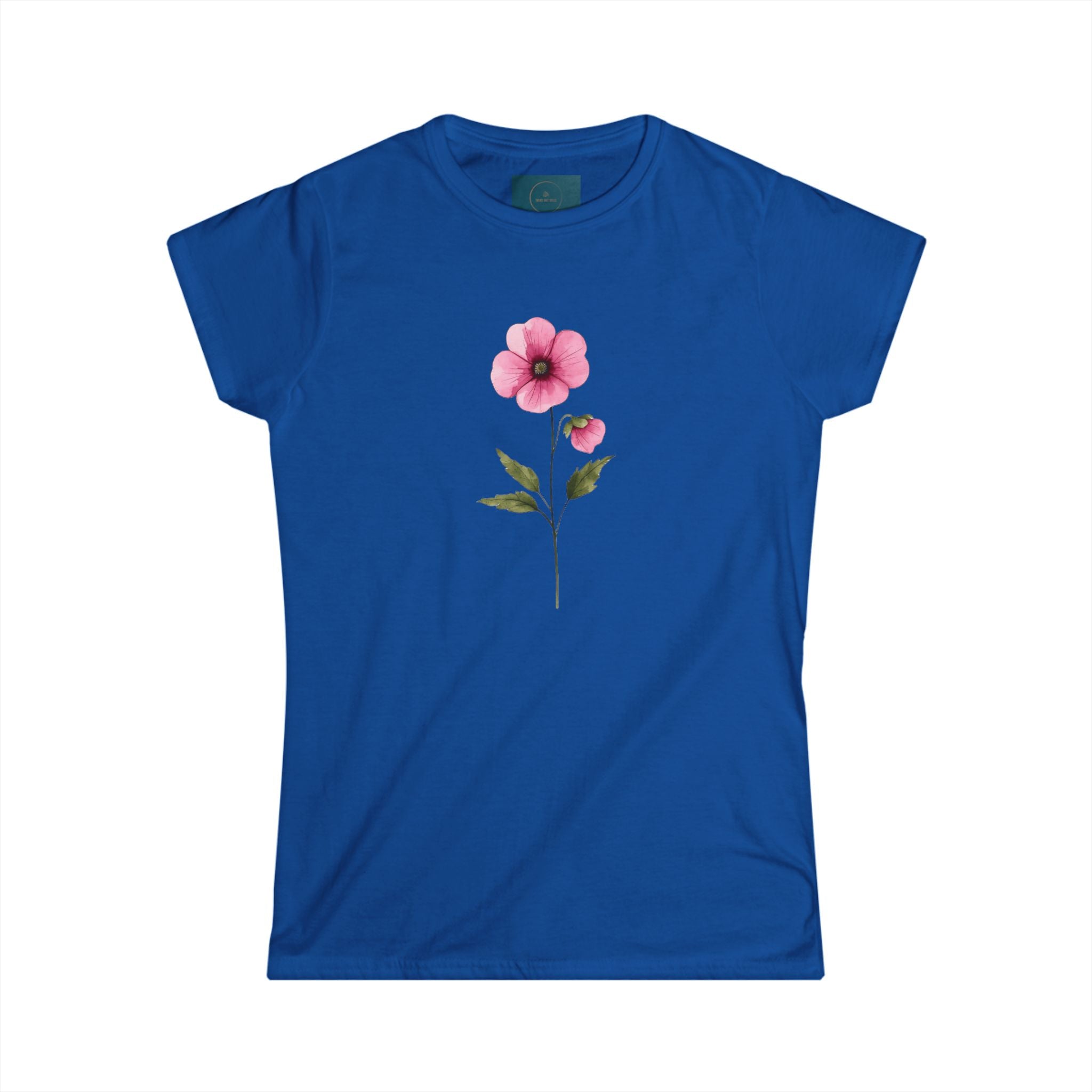 Floral Women's Casual Tee – Softstyle Semi-Fitted Summer Shirt