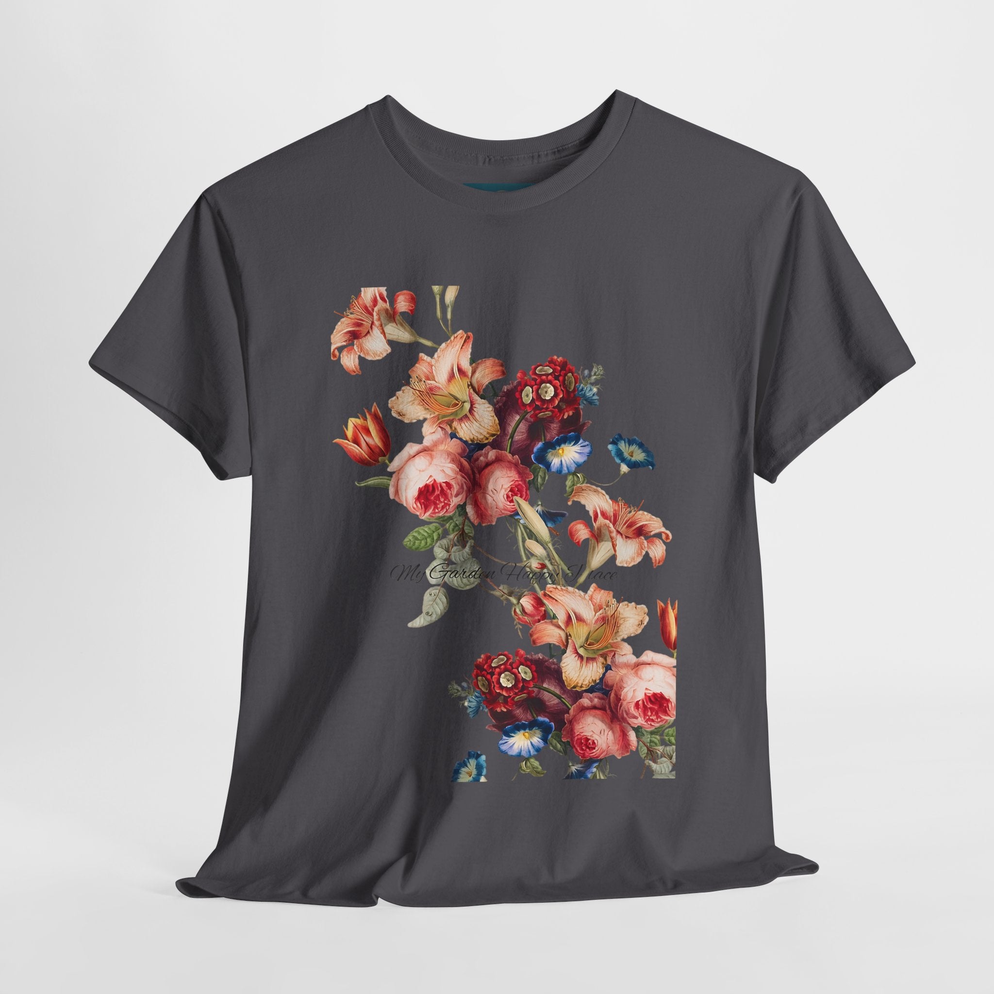 Floral 'Garden Happy Place' Unisex T-Shirt – Cute Vintage Graphic Tee