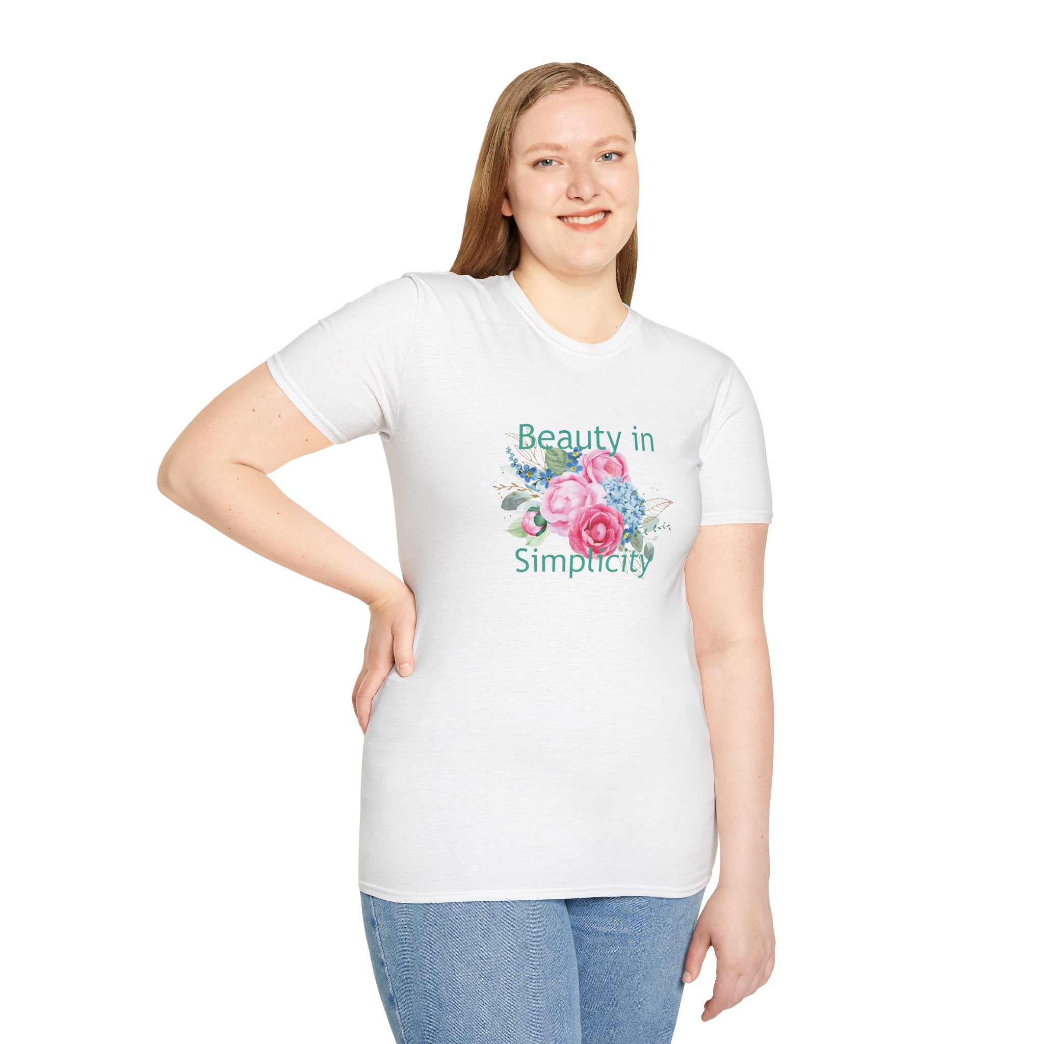 "Unisex Floral T-Shirt – 'Beauty in Simplicity' Eco-Friendly Summer Tee"