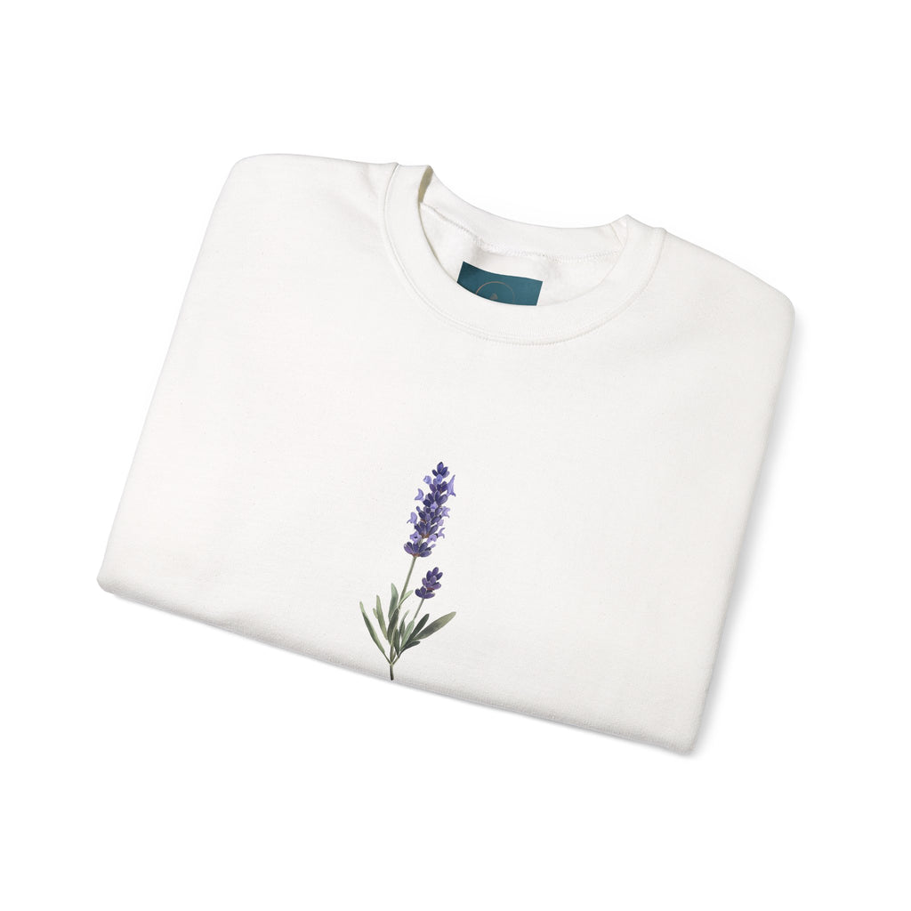 Lavender Bloom Crewneck Sweatshirt – Cozy Unisex Floral Sweatshirt