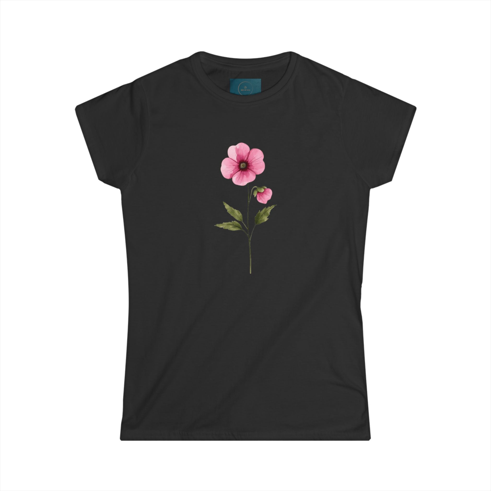 Floral Women's Casual Tee – Softstyle Semi-Fitted Summer Shirt