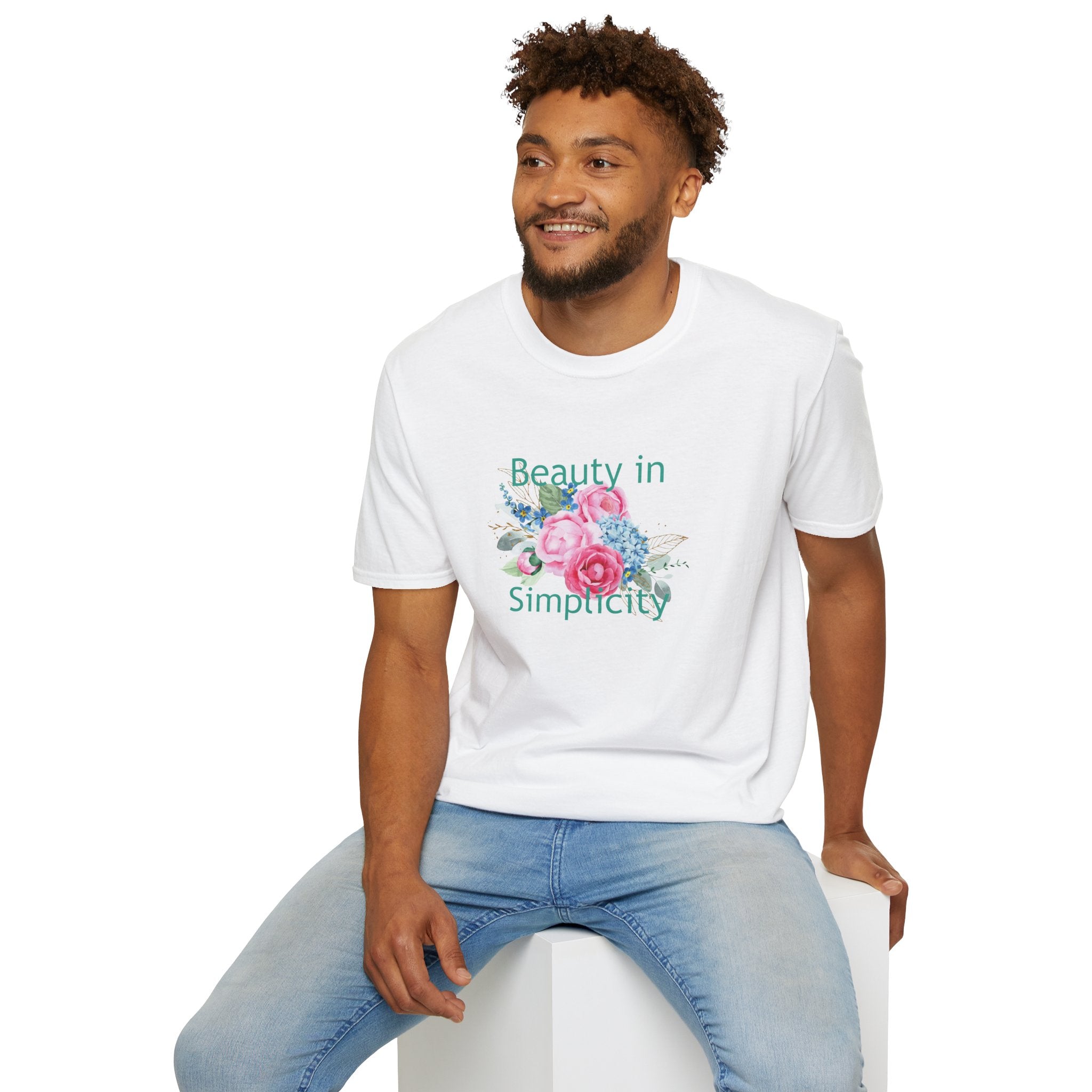 "Unisex Floral T-Shirt – 'Beauty in Simplicity' Eco-Friendly Summer Tee"