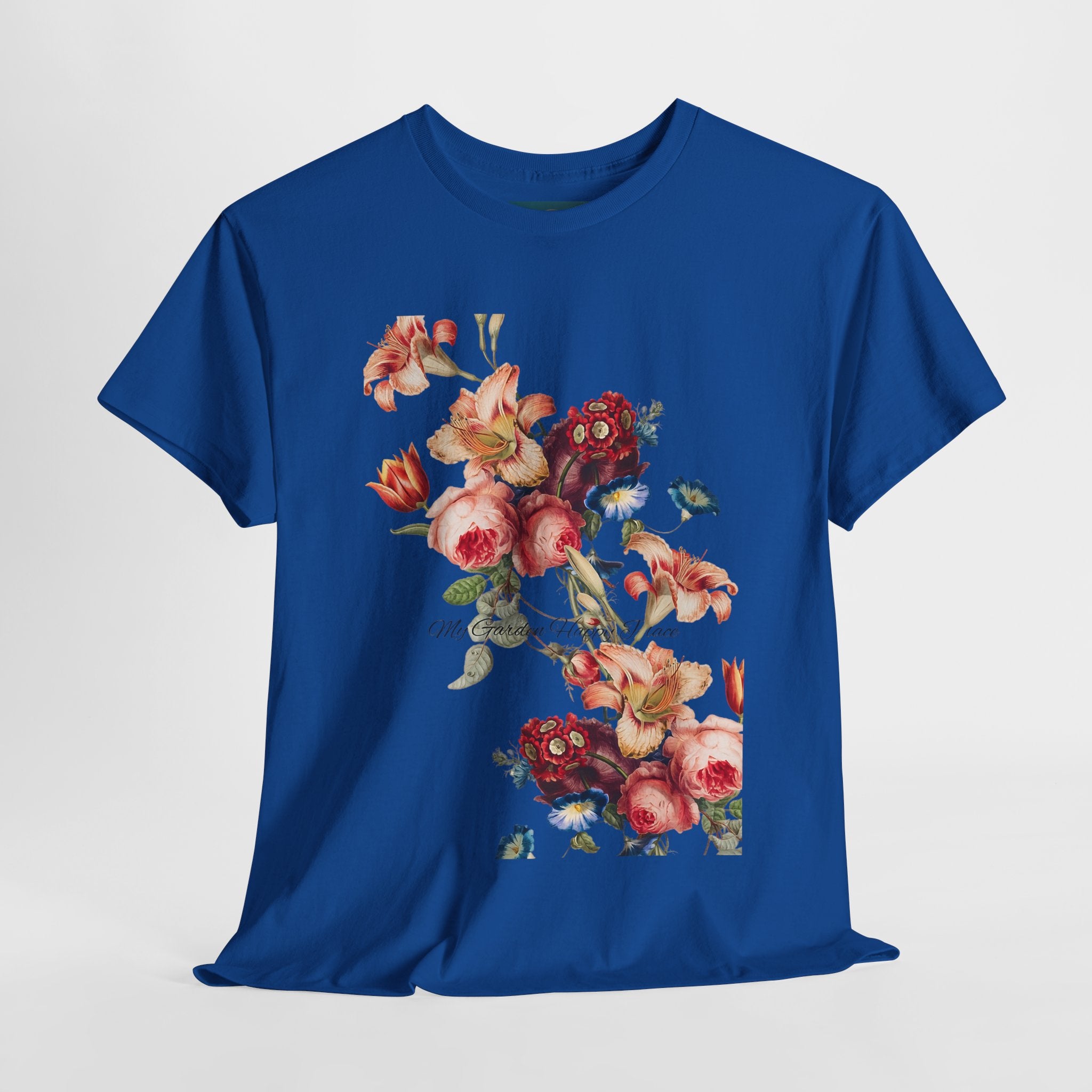 Floral 'Garden Happy Place' Unisex T-Shirt – Cute Vintage Graphic Tee