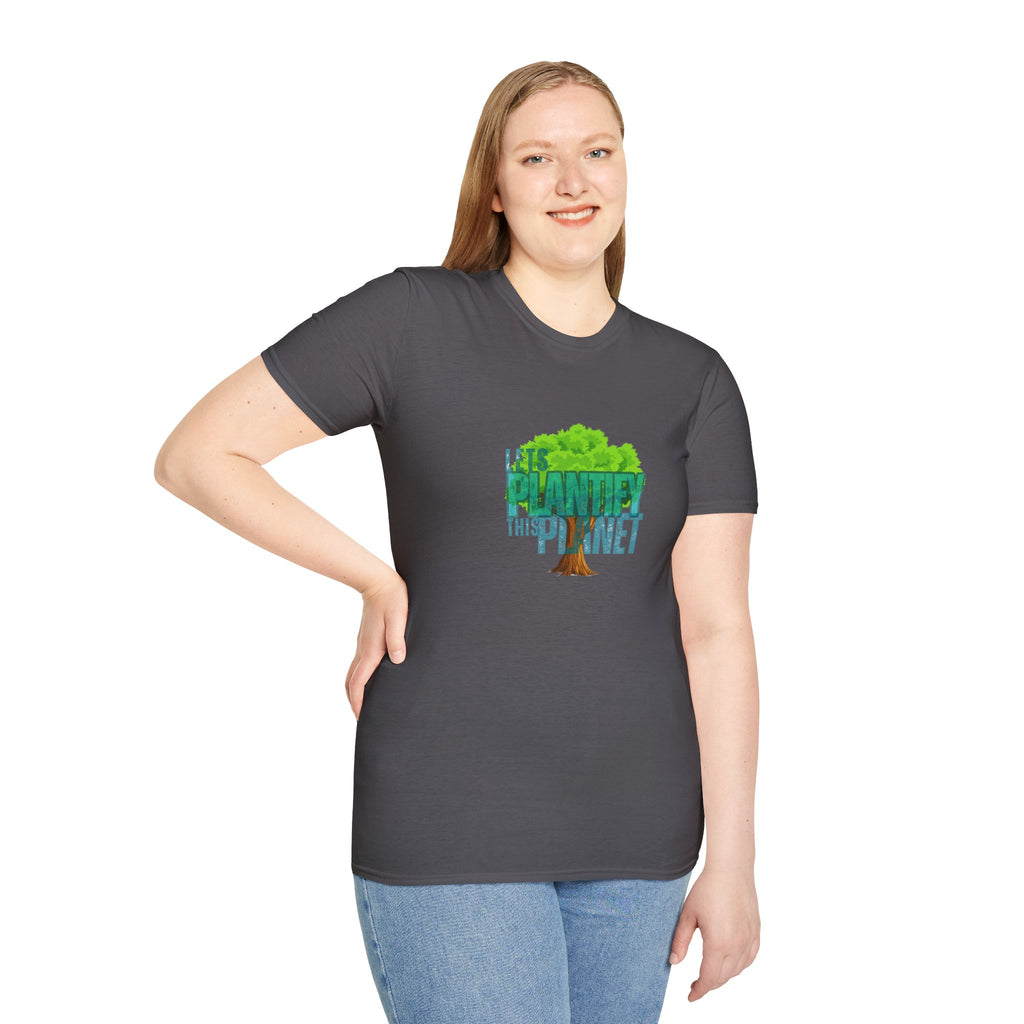 "Let's Plantify This Planet" Tree T-Shirt 🌳 | Unisex Cotton Tee for Nature & Garden Lovers