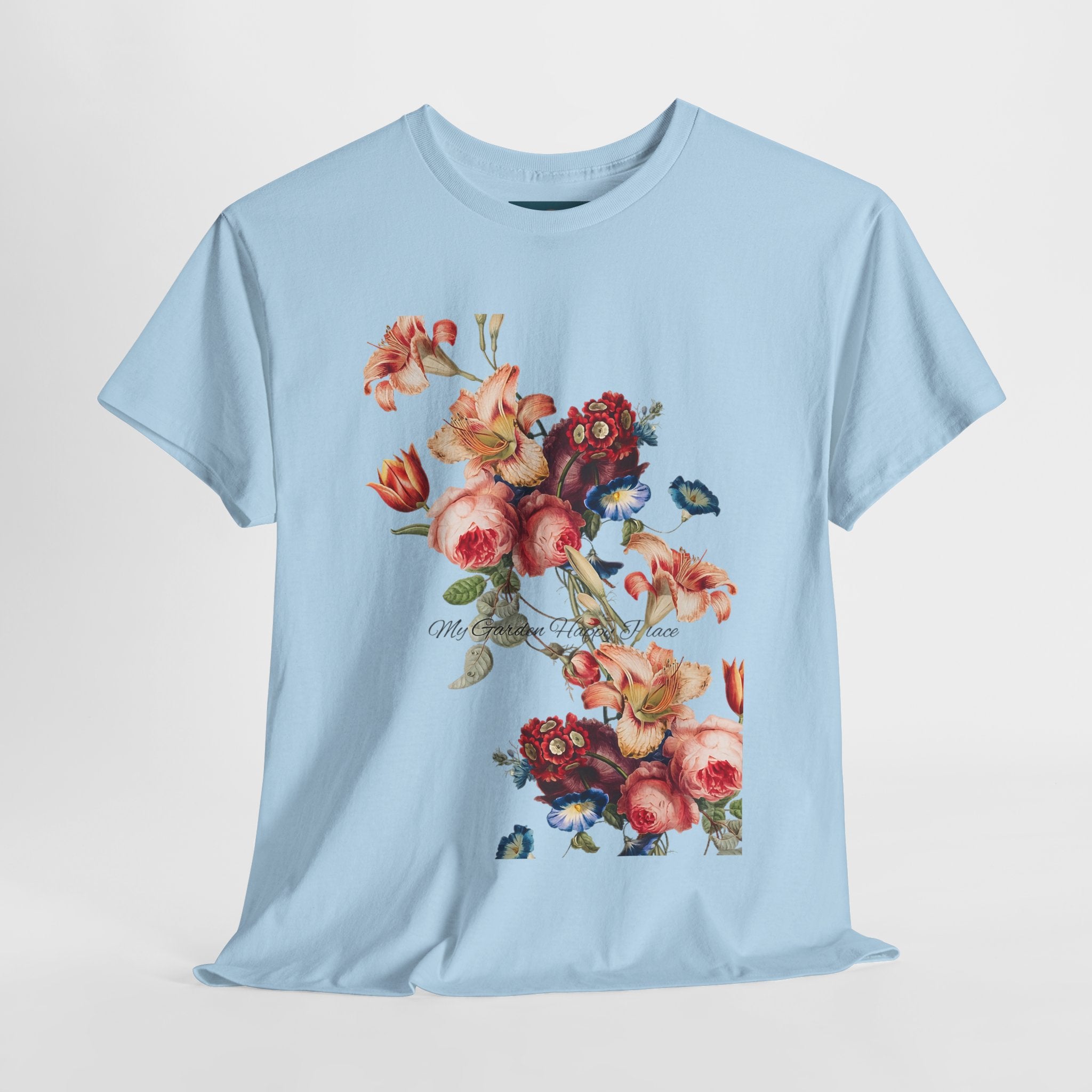 Floral 'Garden Happy Place' Unisex T-Shirt – Cute Vintage Graphic Tee