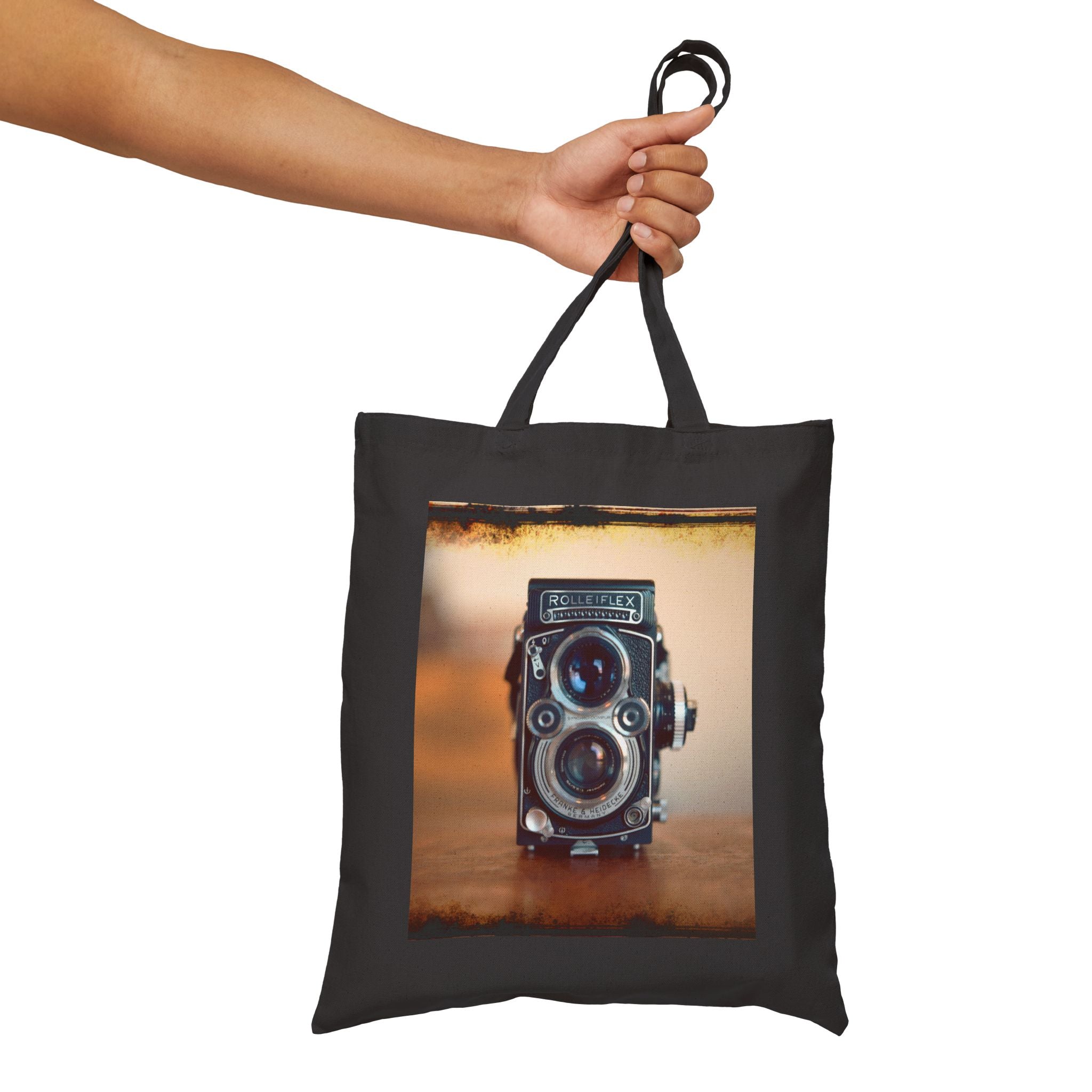 Vintage Rolleiflex Camera Print Tote Bag – Eco-Friendly Cotton Canvas Shopper