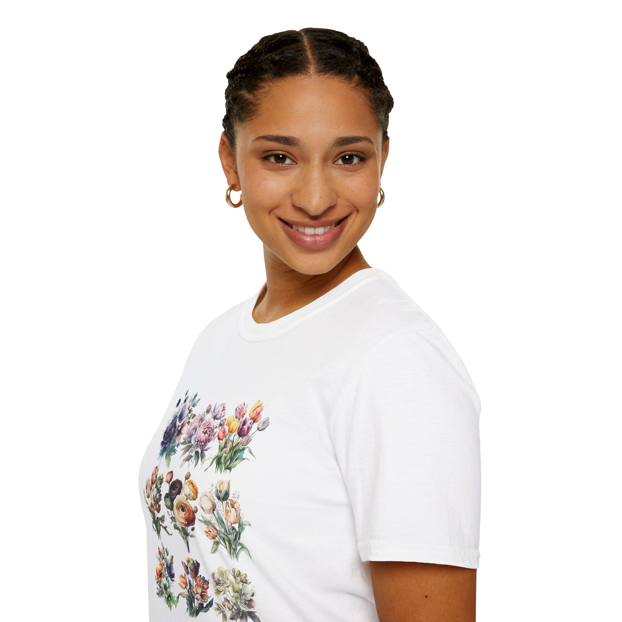 Floral Garden Unisex T-Shirt - Softstyle Casual Tee, Summer Wardrobe & Gift for Her